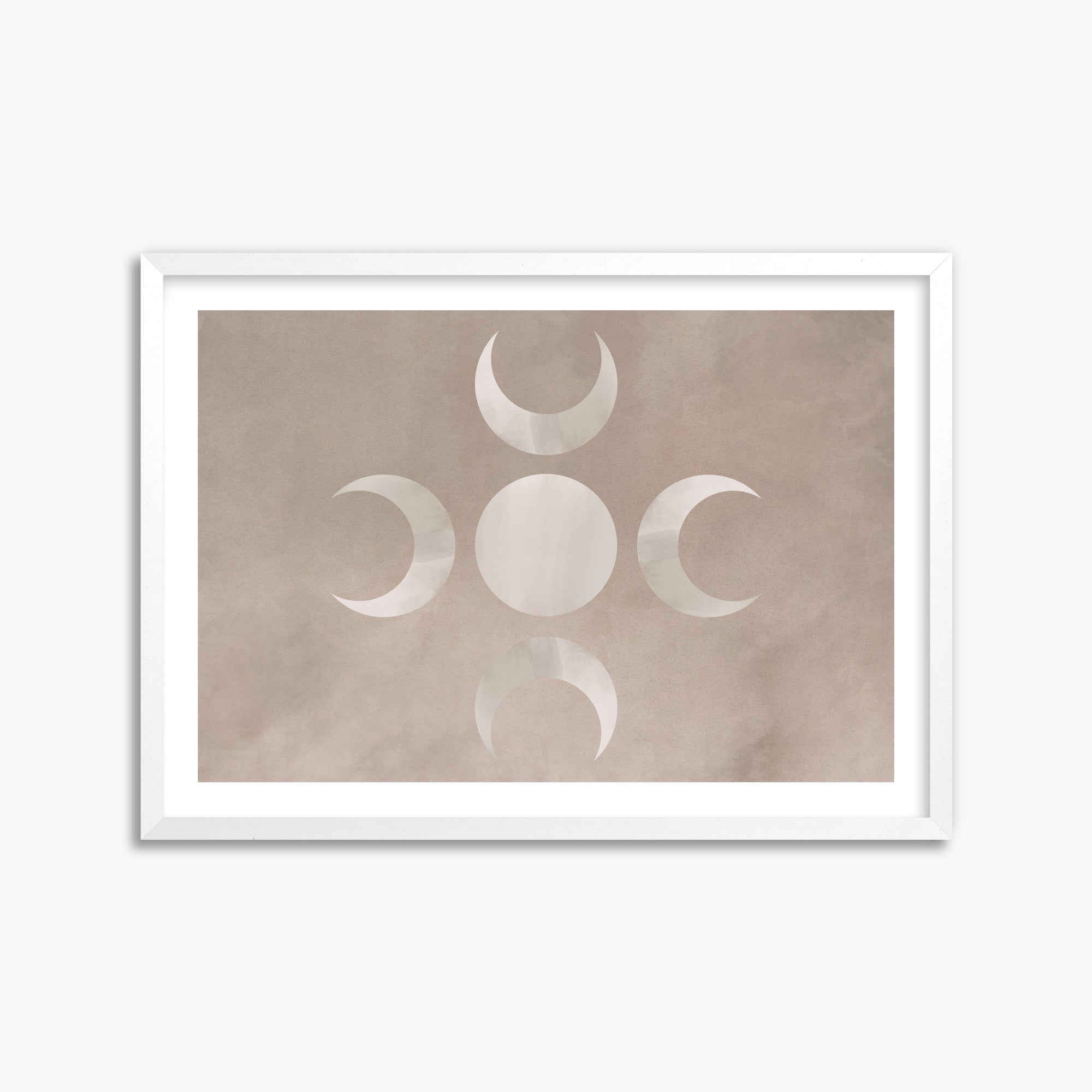 Mystic Moon Phases, 50x70cm Framed Poster With White Frame