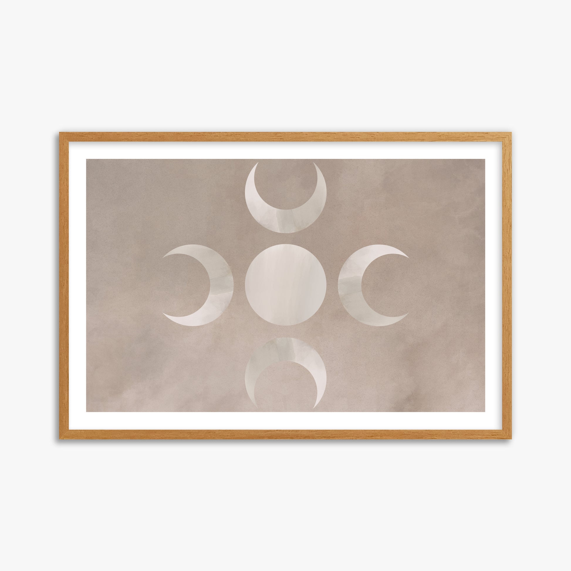 Mystic Moon Phases, 61x91cm Framed Poster With Oak Frame