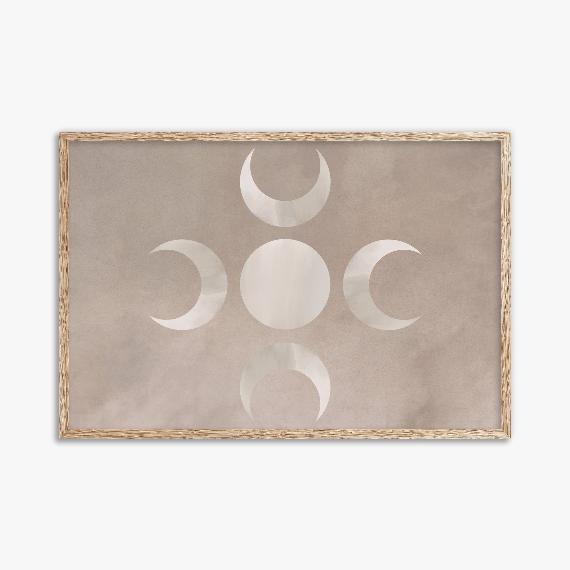 Mystic Moon Phases, 61x91cm Framed Poster With Raw Oak Frame