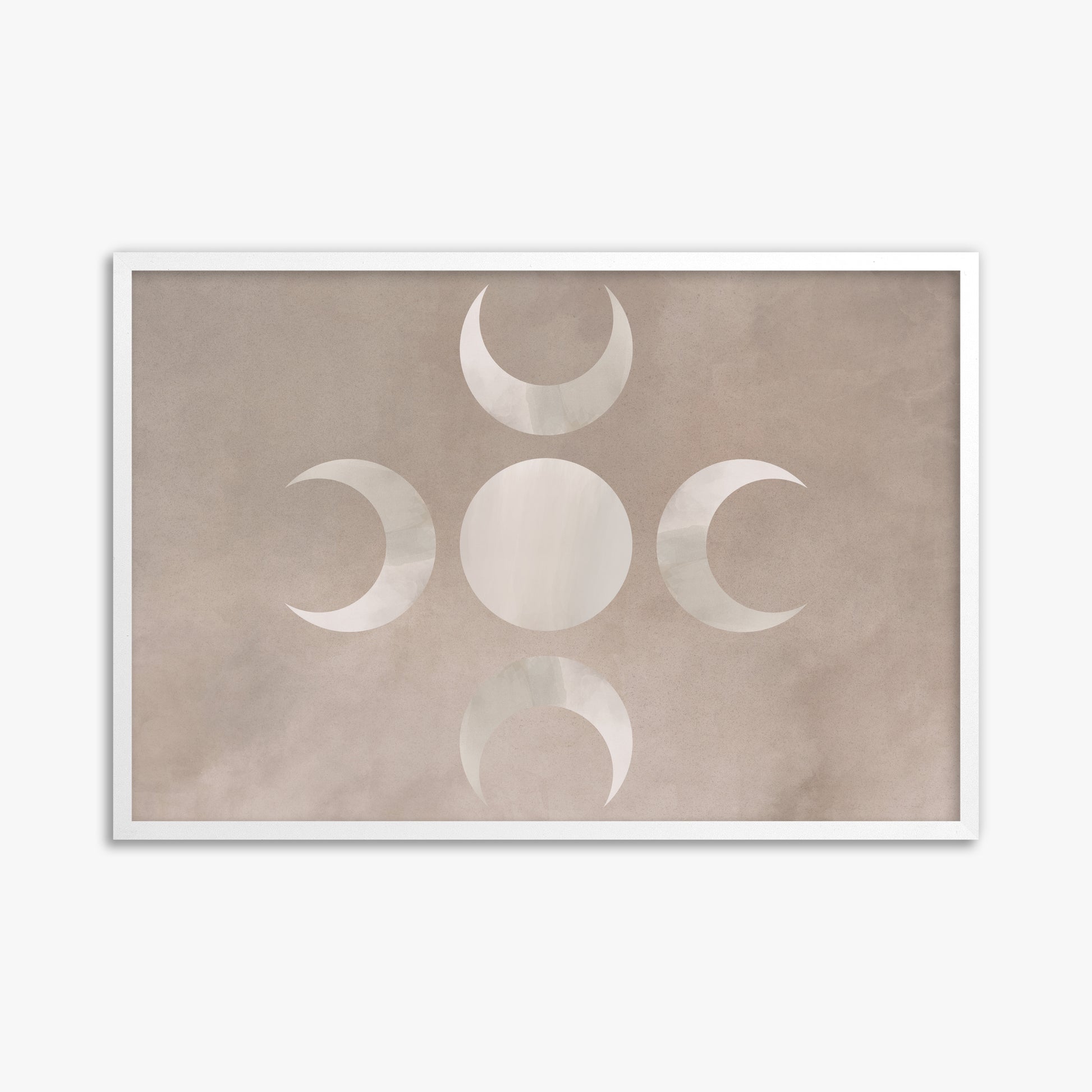 Mystic Moon Phases, 61x91cm Framed Poster With White Frame