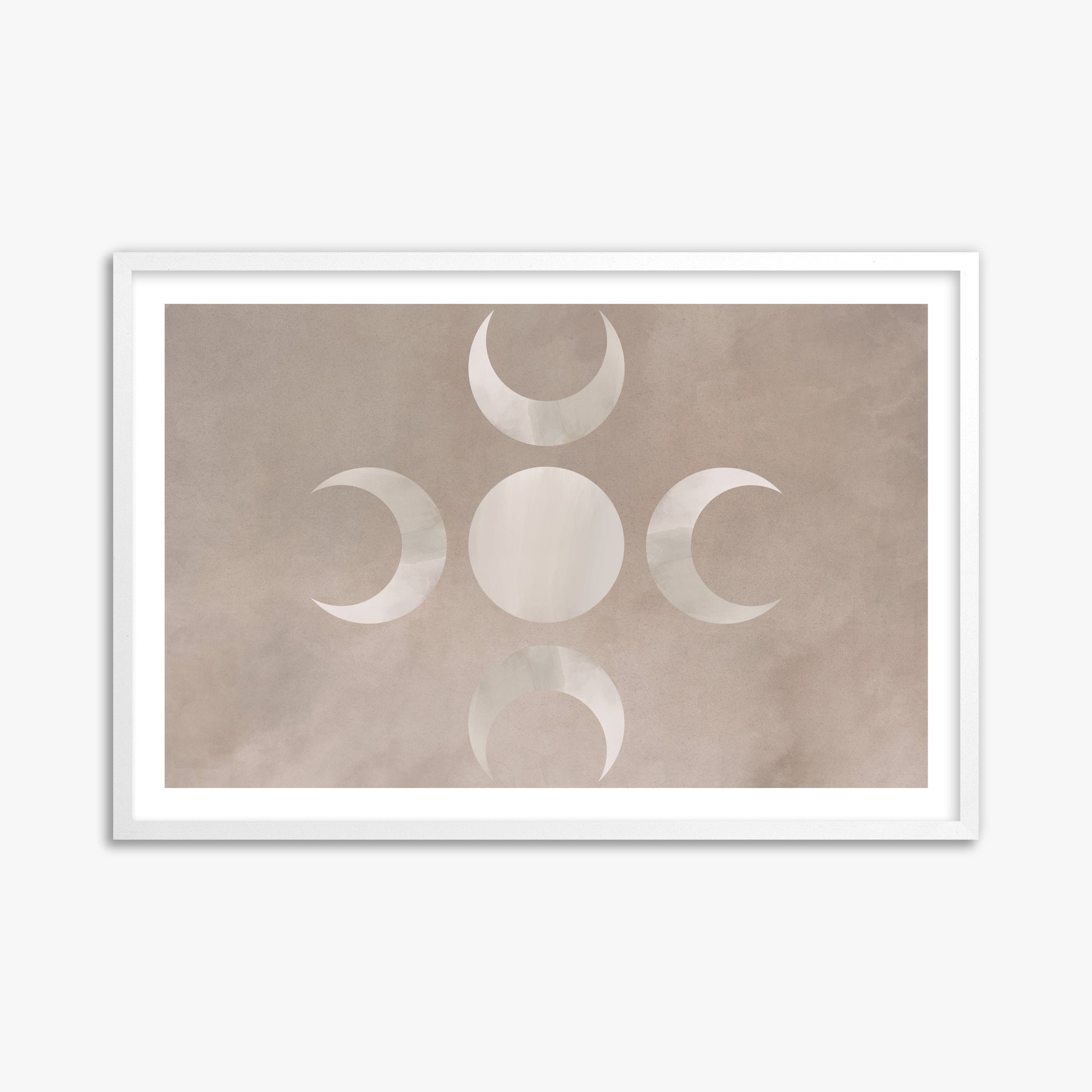 Mystic Moon Phases, 61x91cm Framed Poster With White Frame