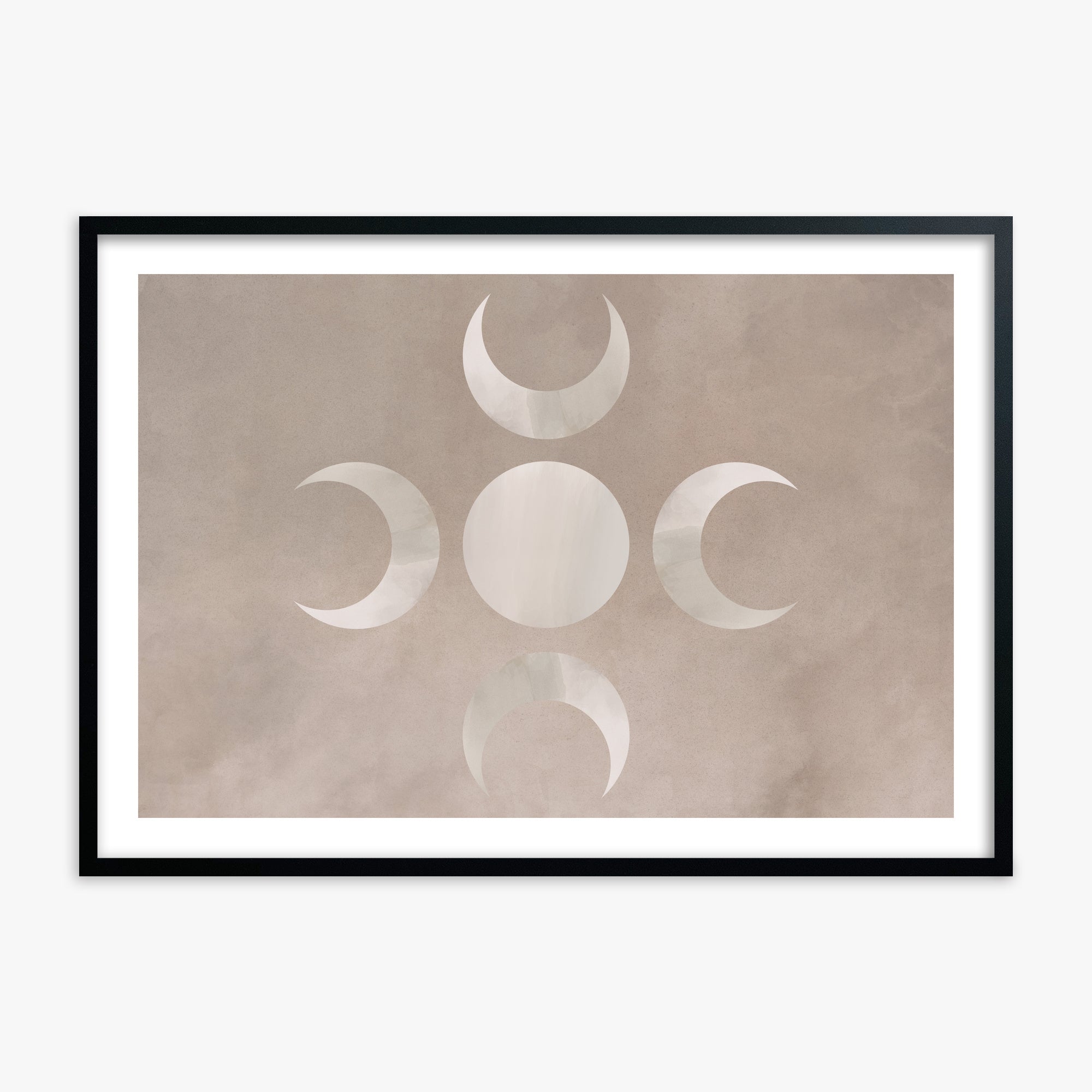 Mystic Moon Phases, 70x100cm Framed Poster With Black Frame