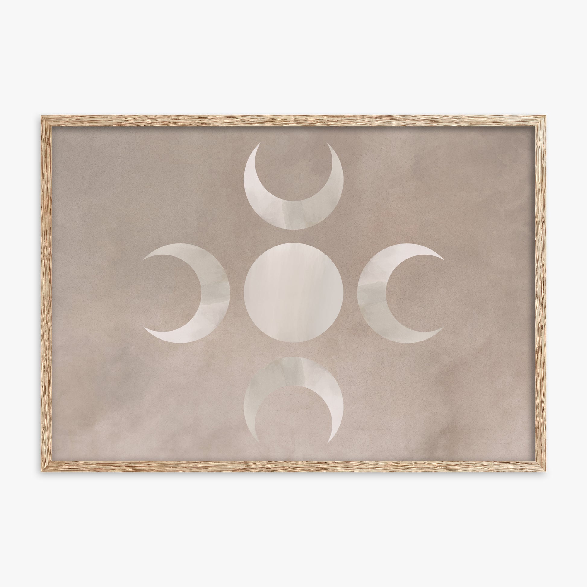 Mystic Moon Phases, 70x100cm Framed Poster With Raw Oak Frame