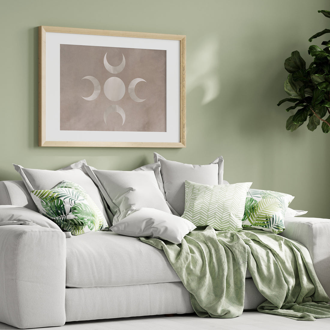 Mystic Moon Phases, 50x70cm Framed Poster With Black Frame