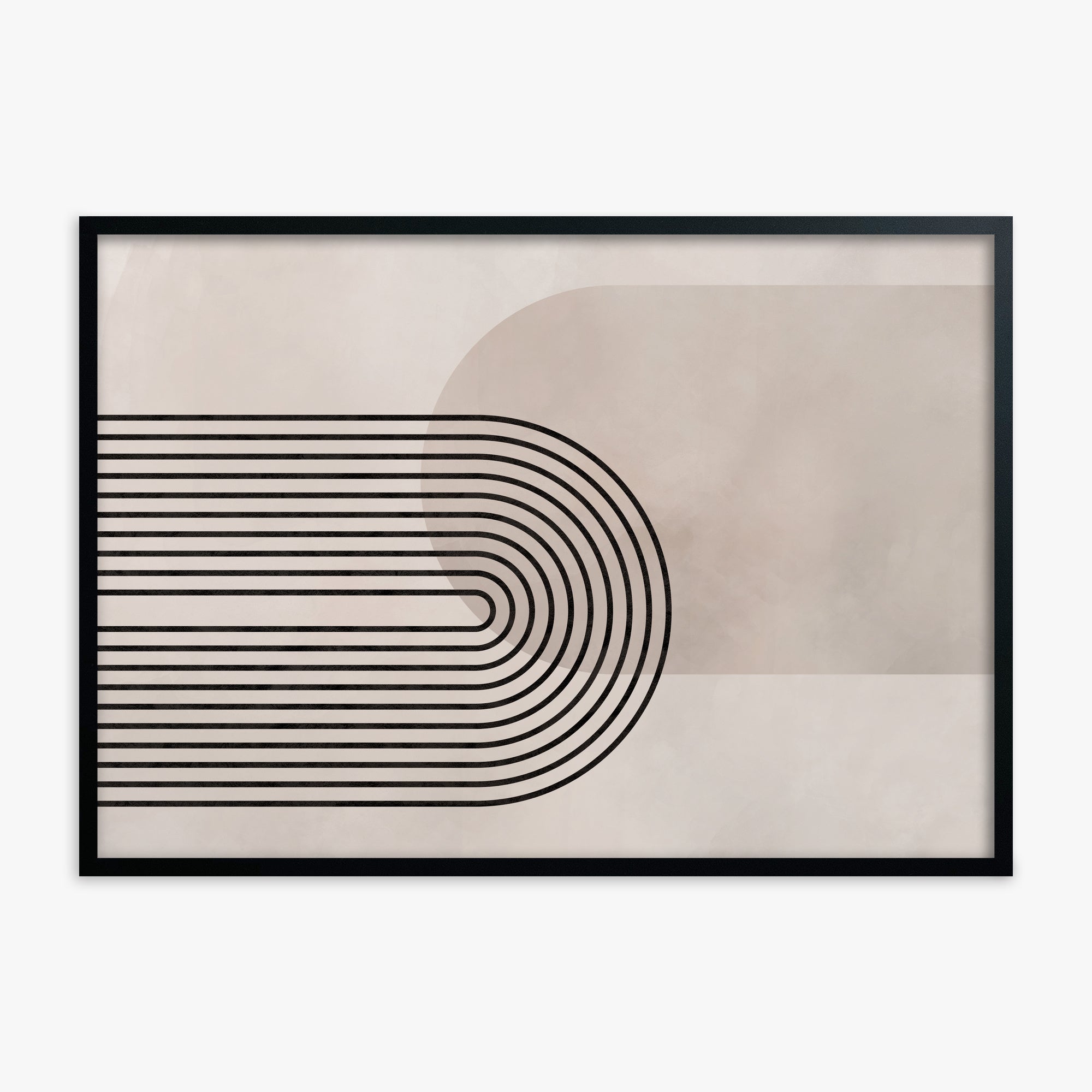 Parallel Over Curve, Black Framed Poster With Black Frame