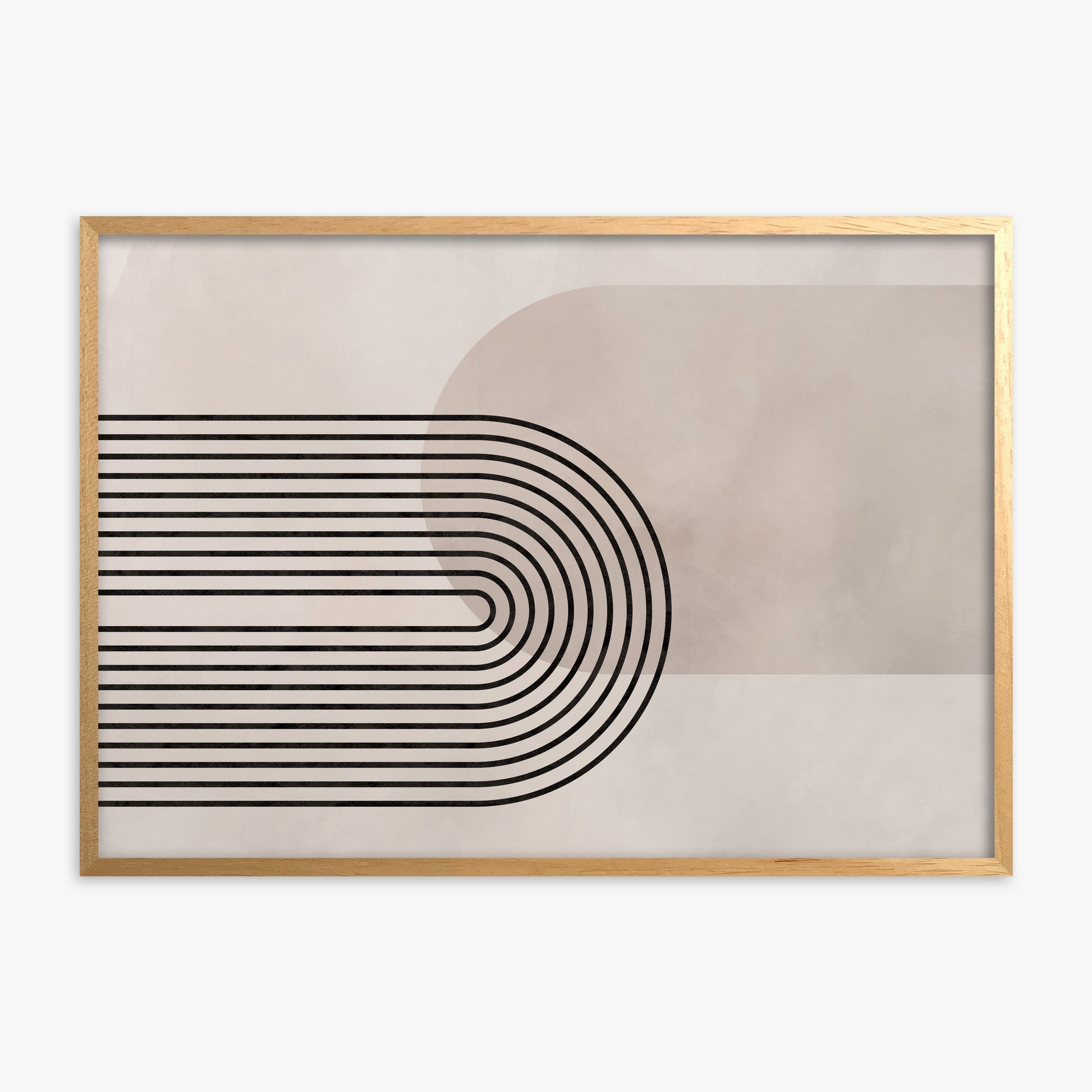 Parallel Over Curve, Oak Framed Poster With Oak Frame