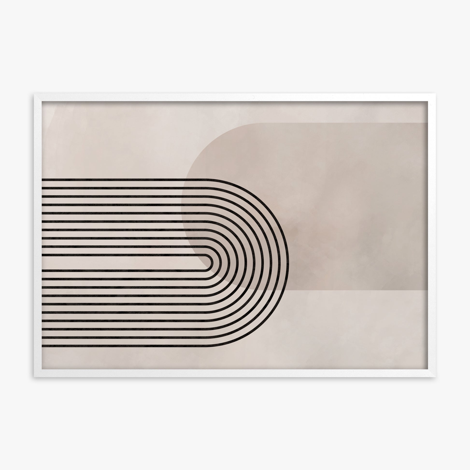 Parallel Over Curve, White Framed Poster With White Frame