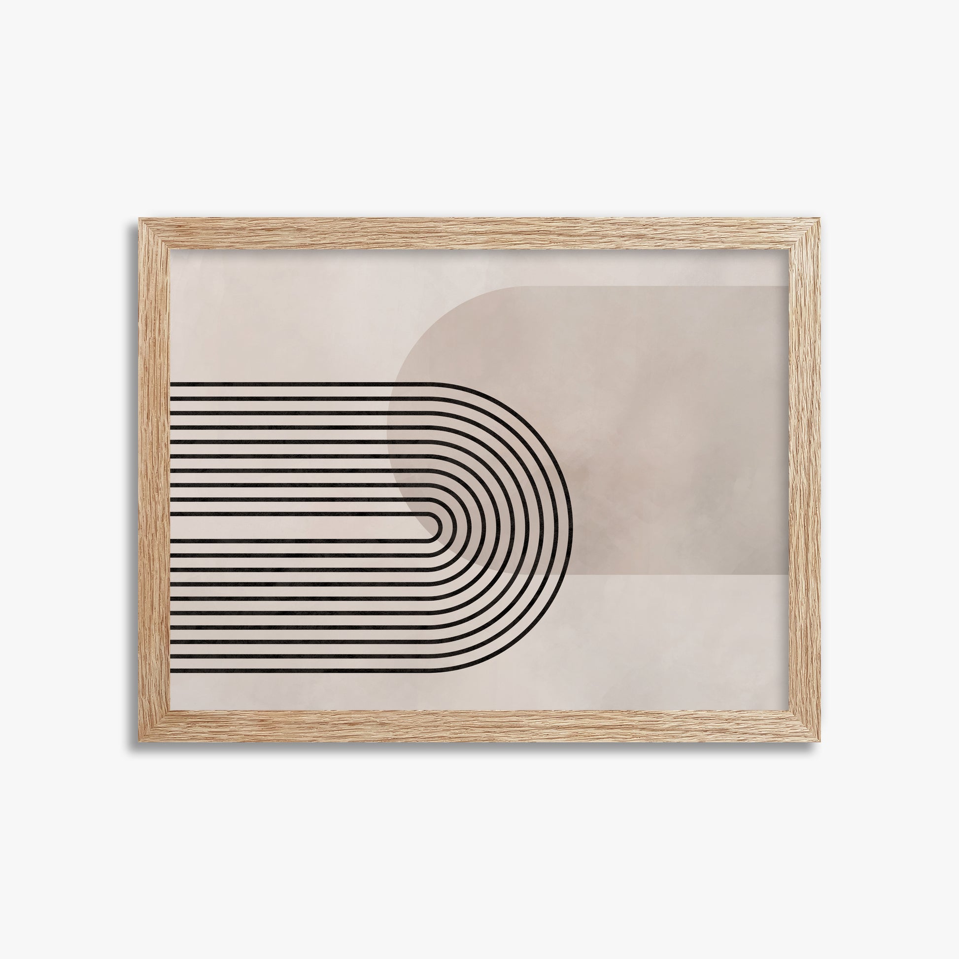 Parallel Over Curve, 30x40cm Framed Poster With Raw Oak Frame