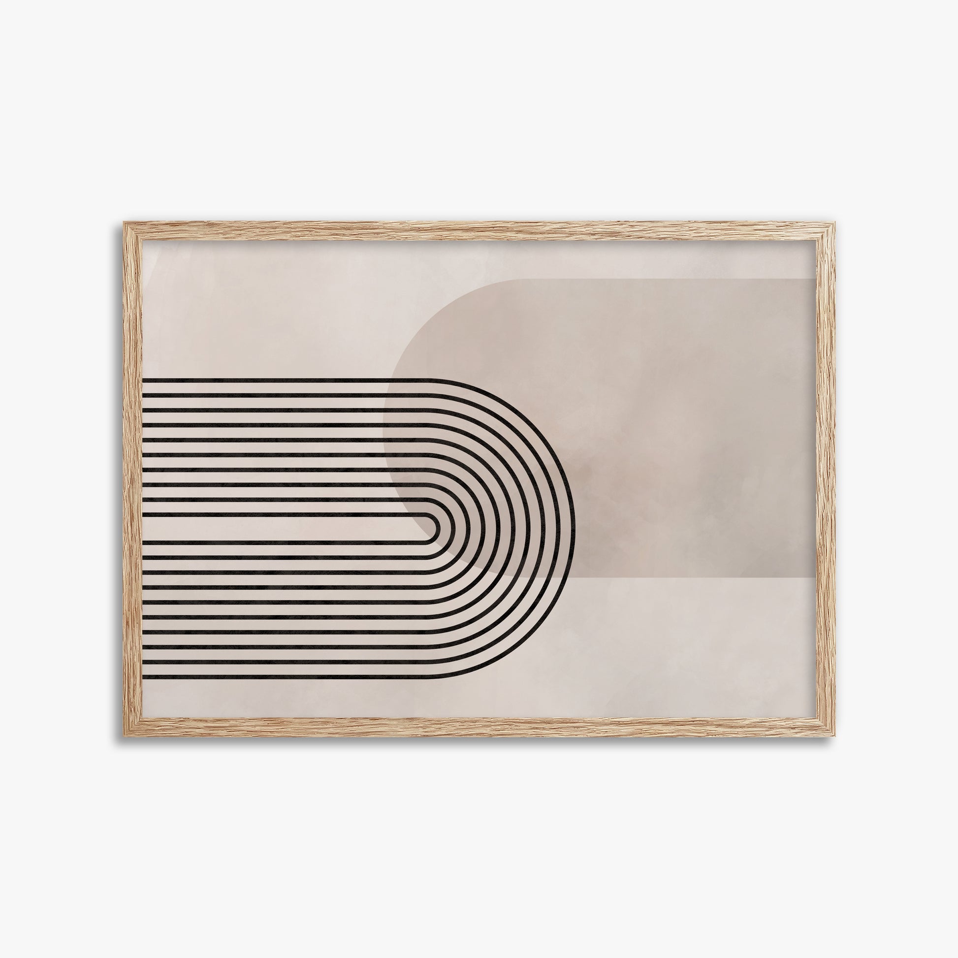 Parallel Over Curve, 50x70cm Framed Poster With Raw Oak Frame