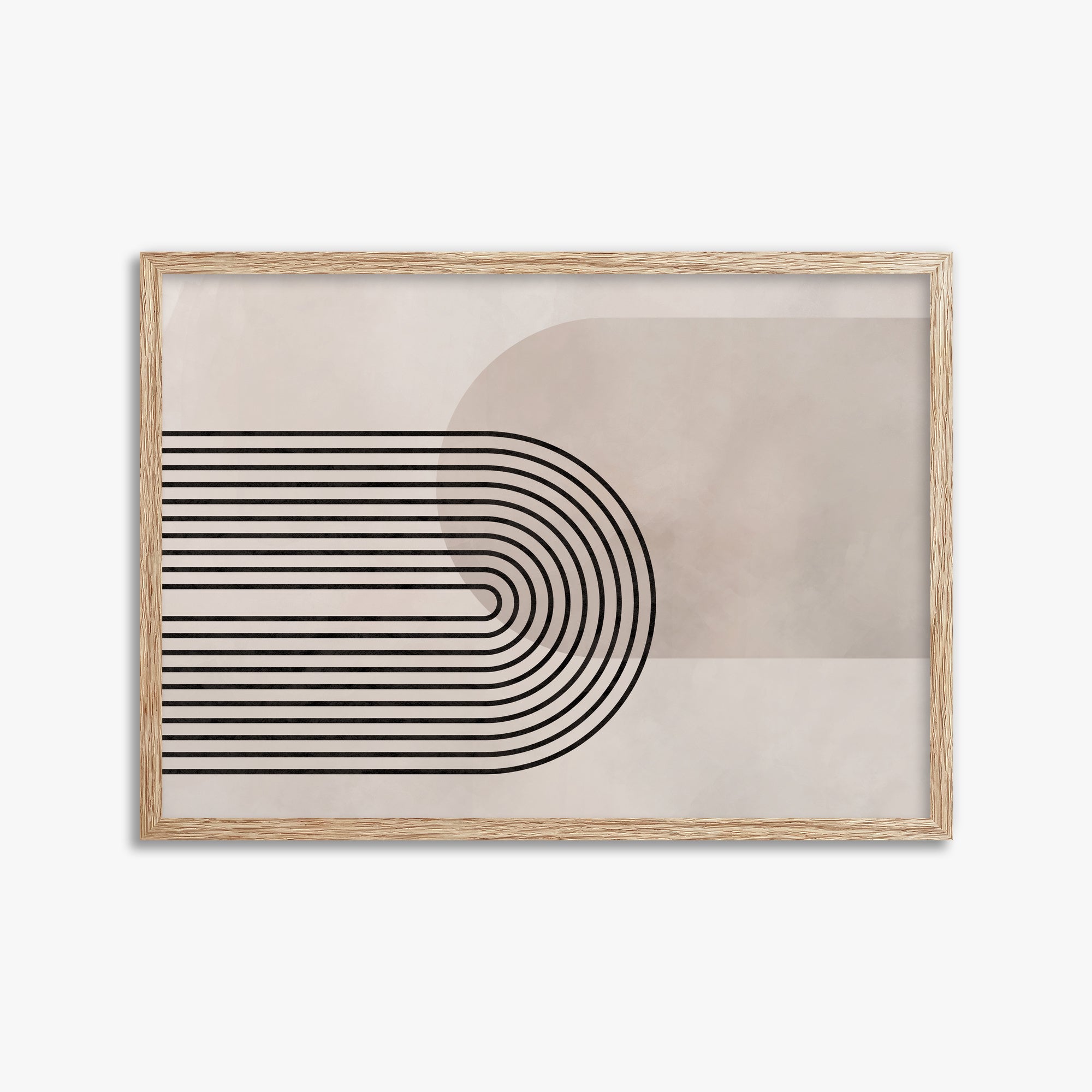 Parallel Over Curve, 50x70cm Framed Poster With Raw Oak Frame