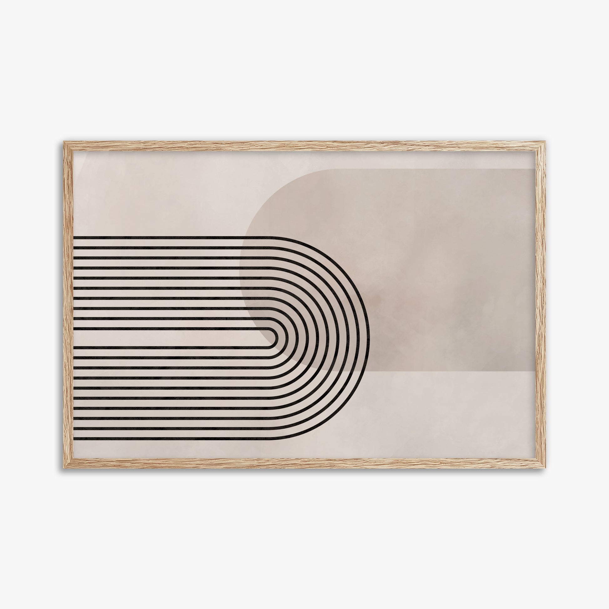 Parallel Over Curve, 61x91cm Framed Poster With Raw Oak Frame