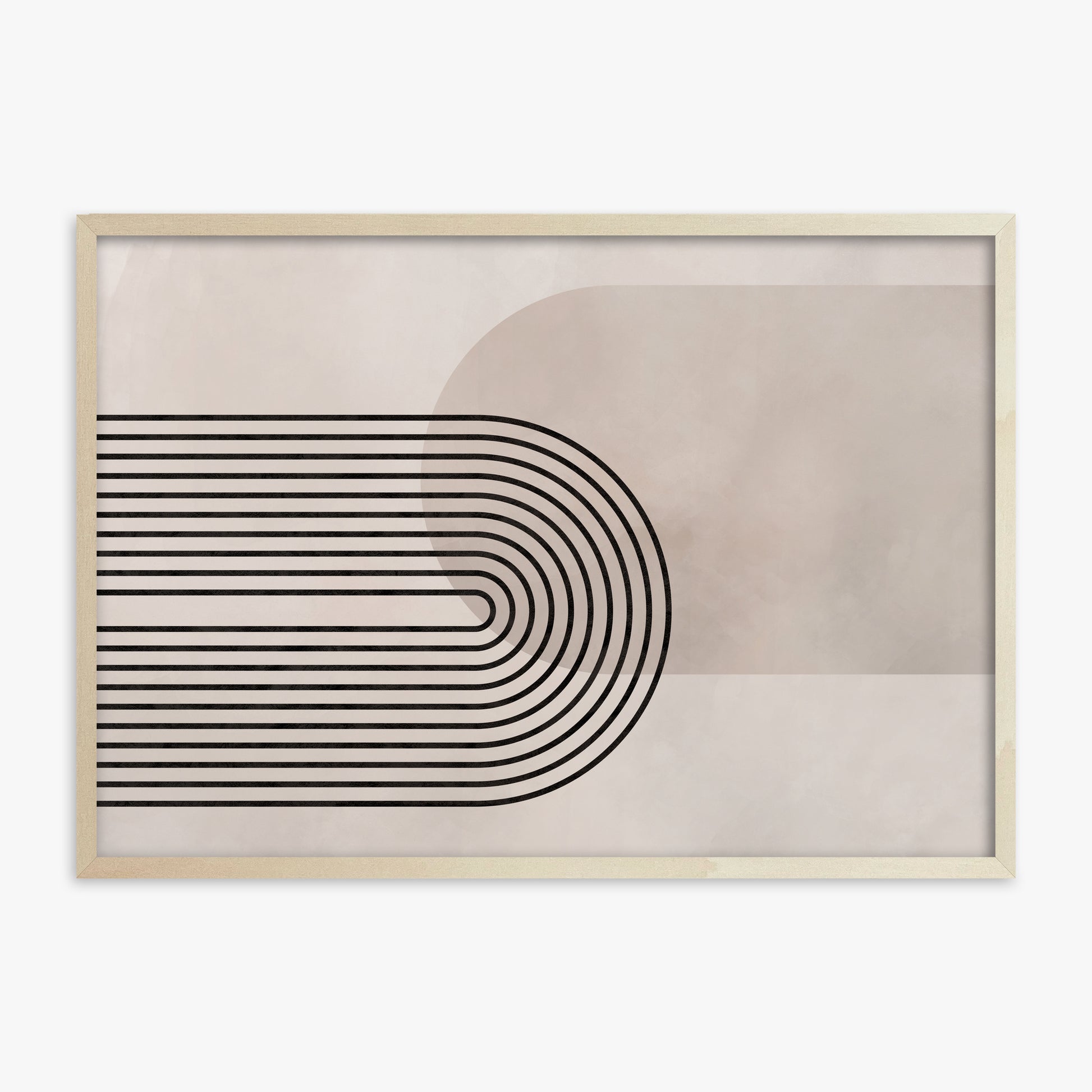 Parallel Over Curve, 70x100cm Framed Poster With Lime Wood Frame