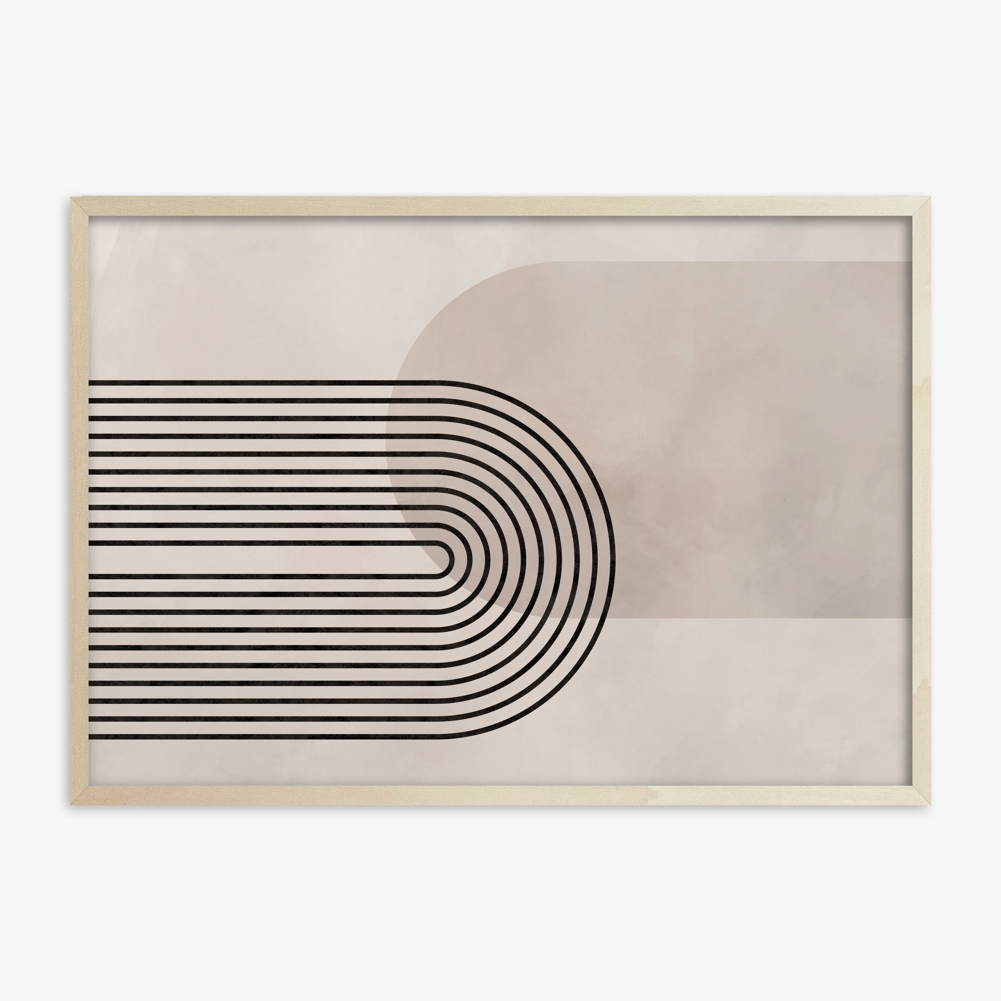 Parallel Over Curve, 70x100cm Framed Poster With Lime Wood Frame