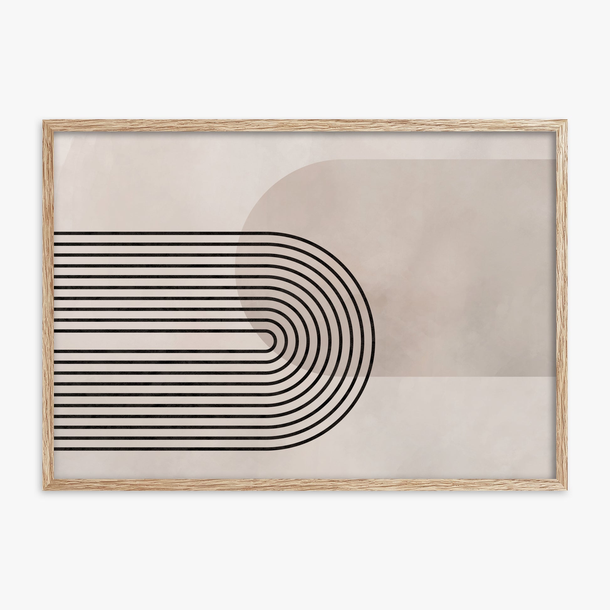 Parallel Over Curve, 70x100cm Framed Poster With Raw Oak Frame