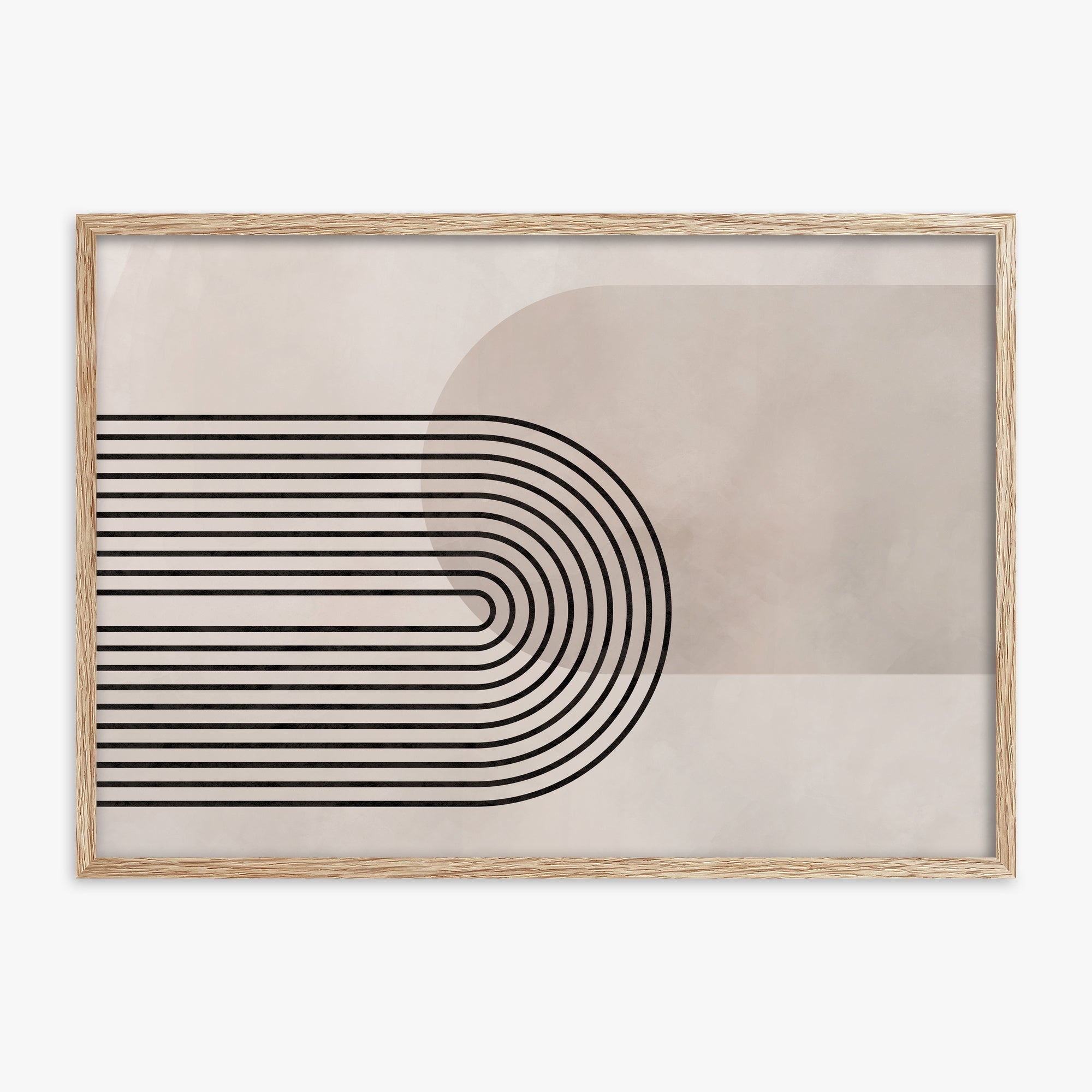 Parallel Over Curve, 70x100cm Framed Poster With Raw Oak Frame