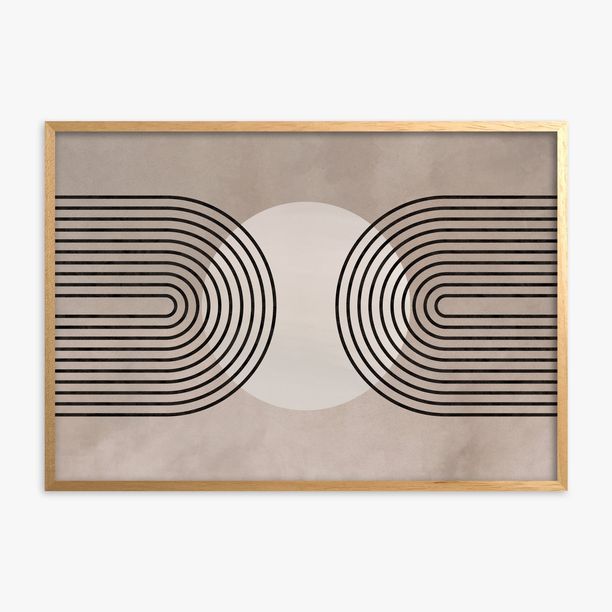 Framed Solar Loop, Oak Framed Poster With Oak Frame
