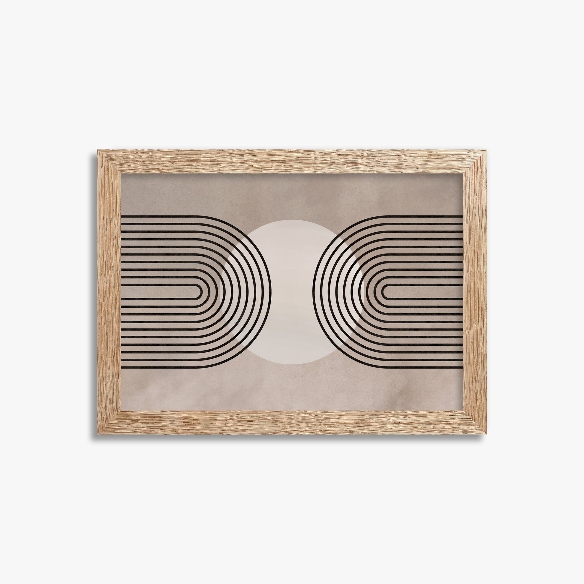 Framed Solar Loop, 21x30cm Framed Art Reproduction With Raw Oak Frame