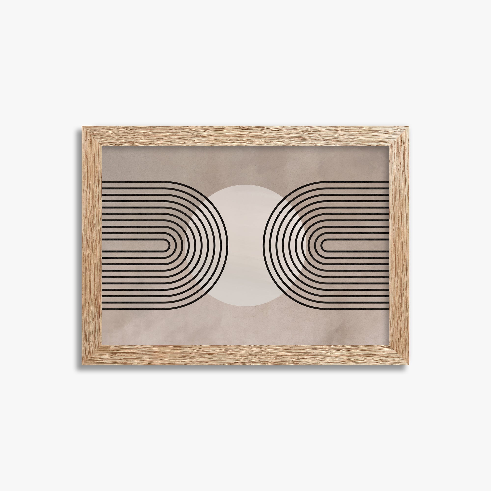 Framed Solar Loop, 21x30cm Framed Art Reproduction With Raw Oak Frame