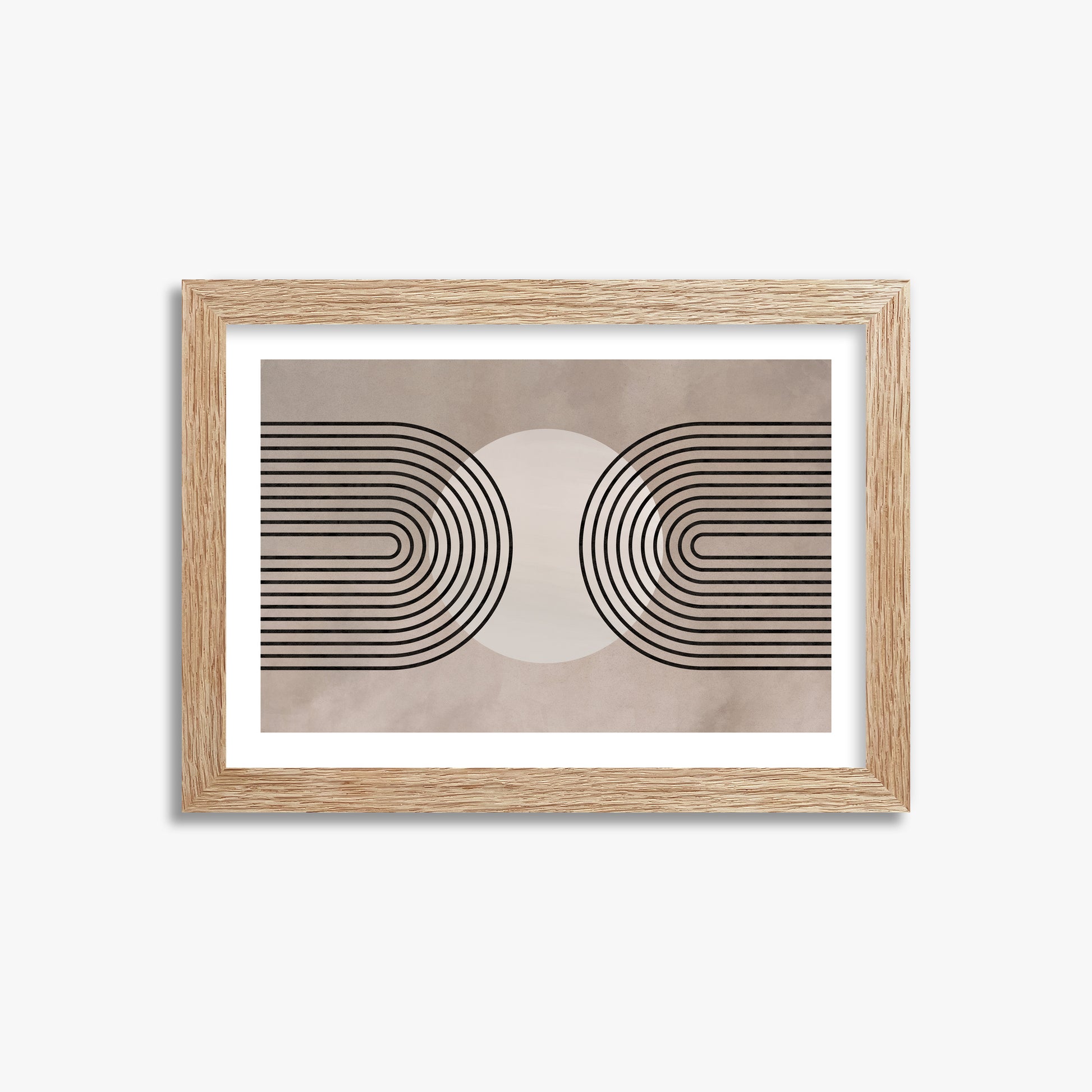 Framed Solar Loop, 21x30cm Framed Art Reproduction With Raw Oak Frame