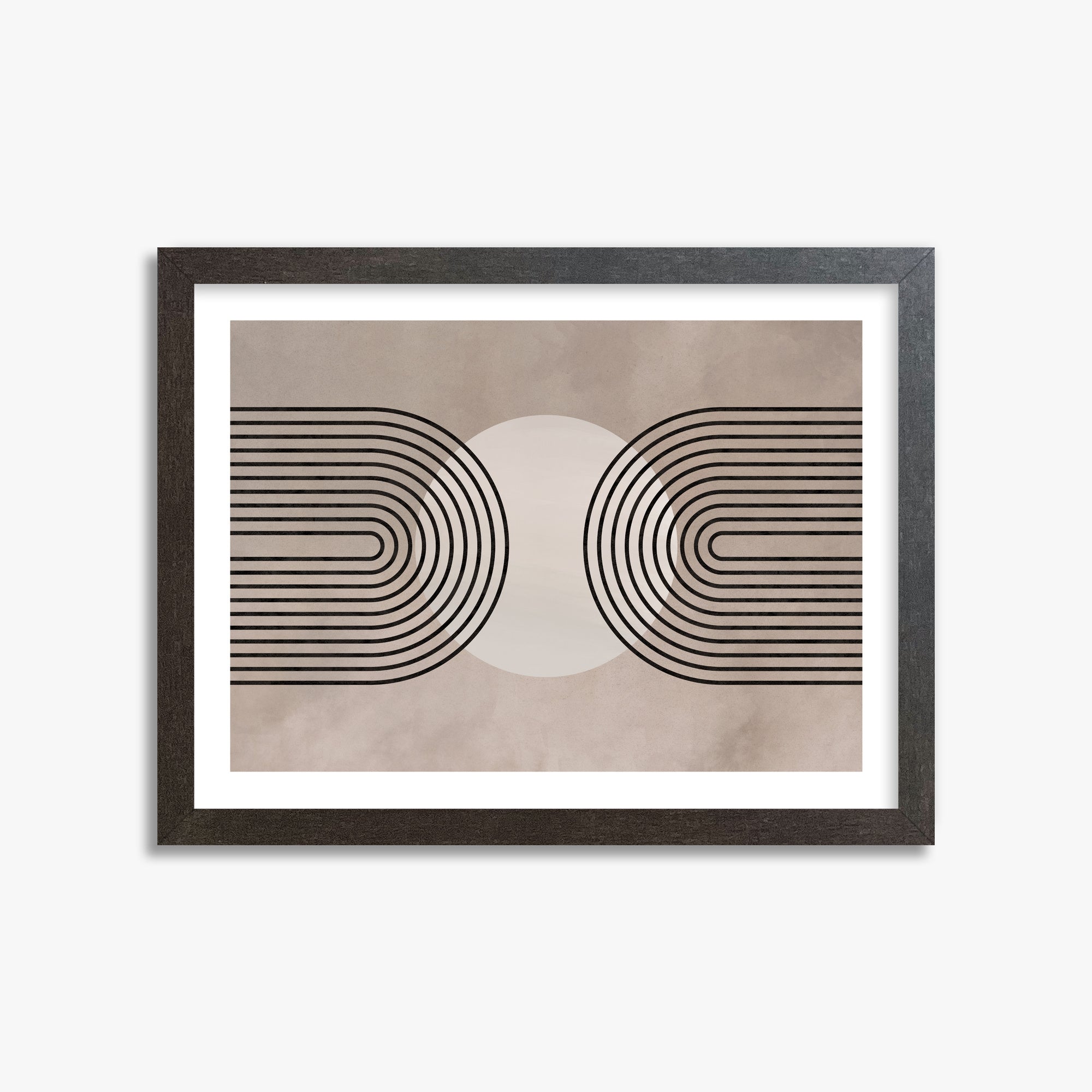 Framed Solar Loop, 30x40cm Framed Art Reproduction With Espresso Frame