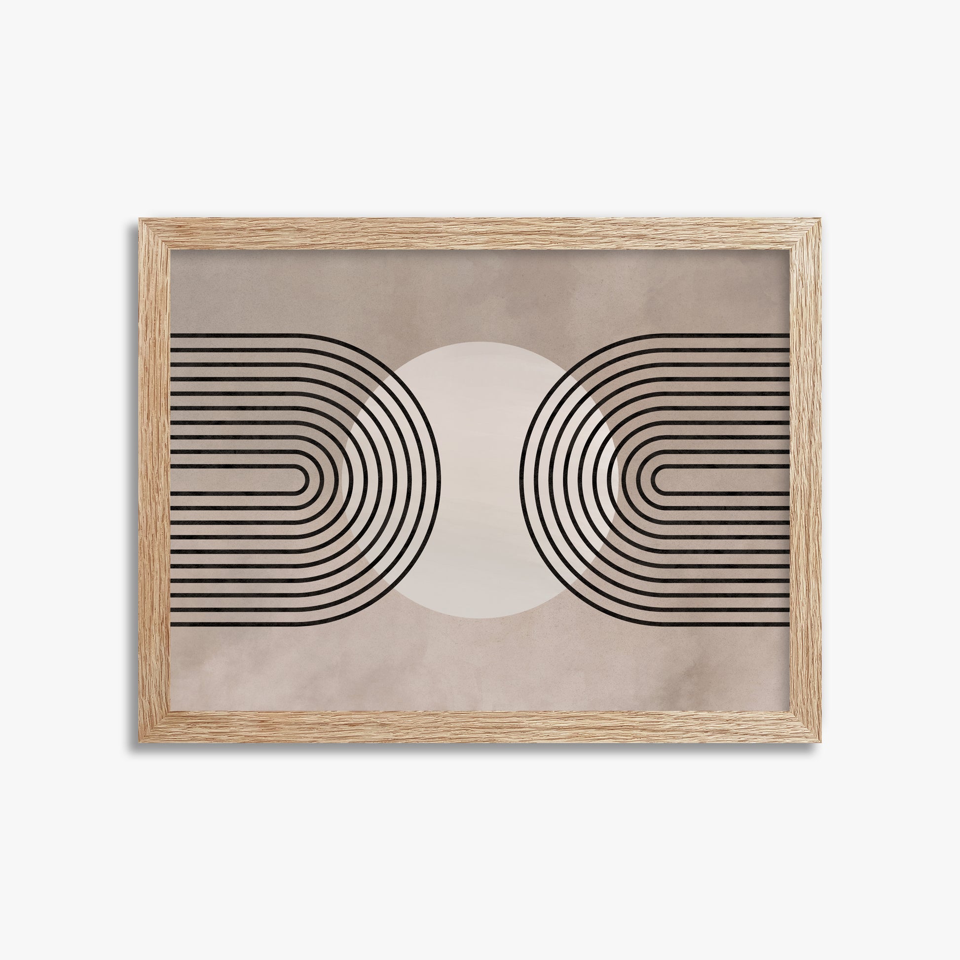 Framed Solar Loop, 30x40cm Framed Art Reproduction With Raw Oak Frame