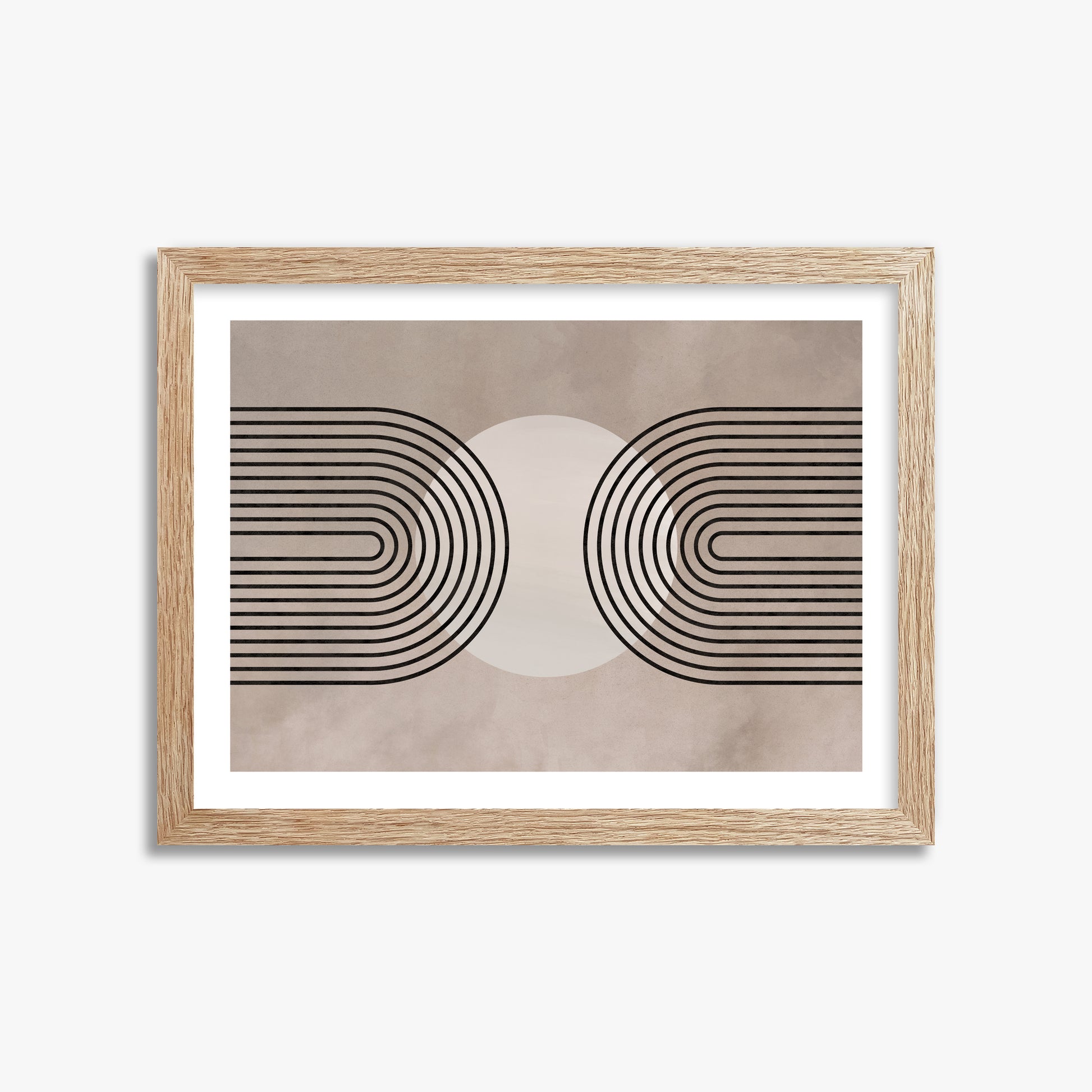 Framed Solar Loop, 30x40cm Framed Art Reproduction With Raw Oak Frame