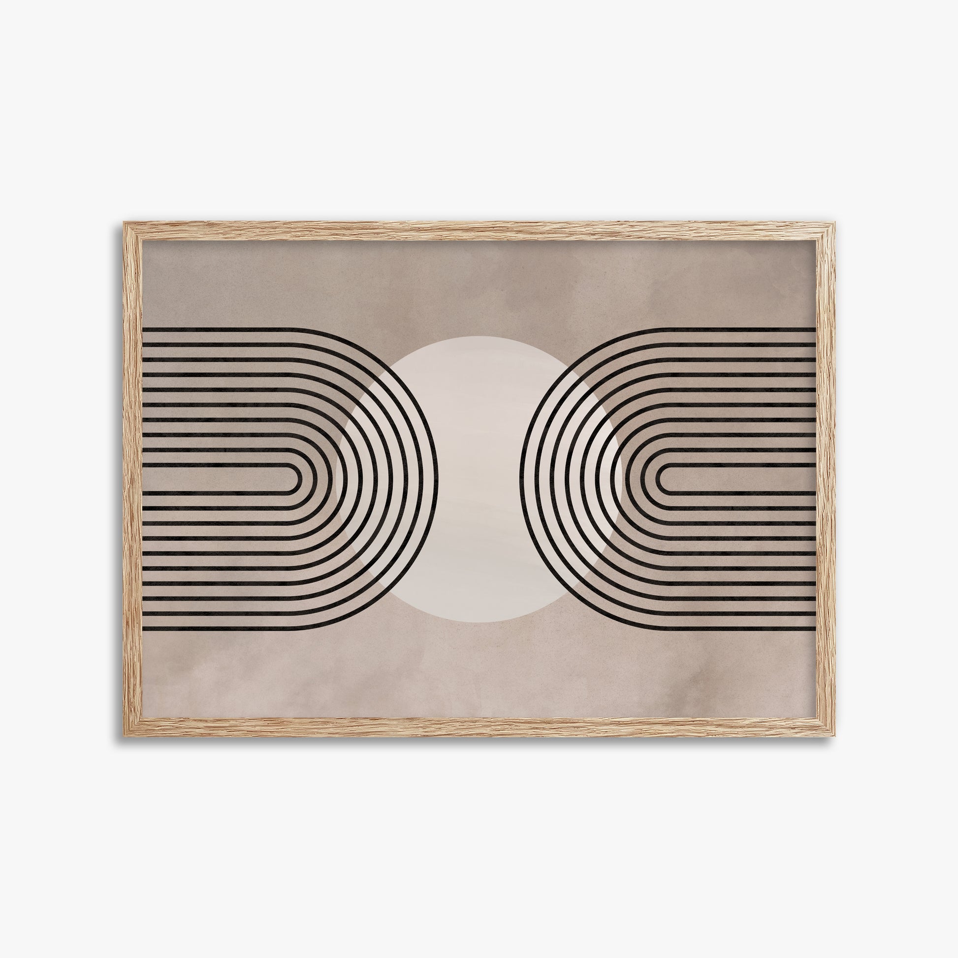 Framed Solar Loop, 50x70cm Framed Art Reproduction With Raw Oak Frame