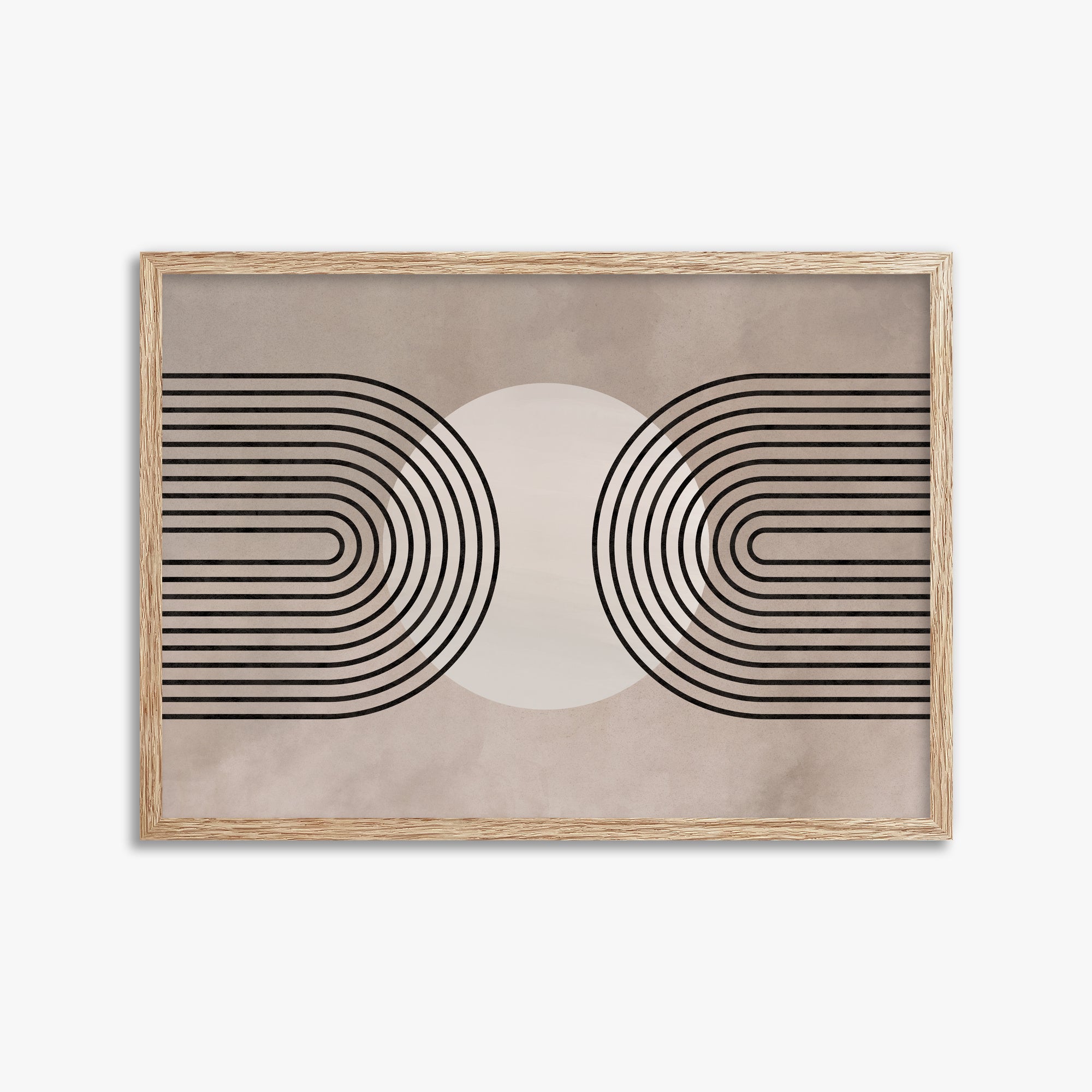 Framed Solar Loop, 50x70cm Framed Art Reproduction With Raw Oak Frame
