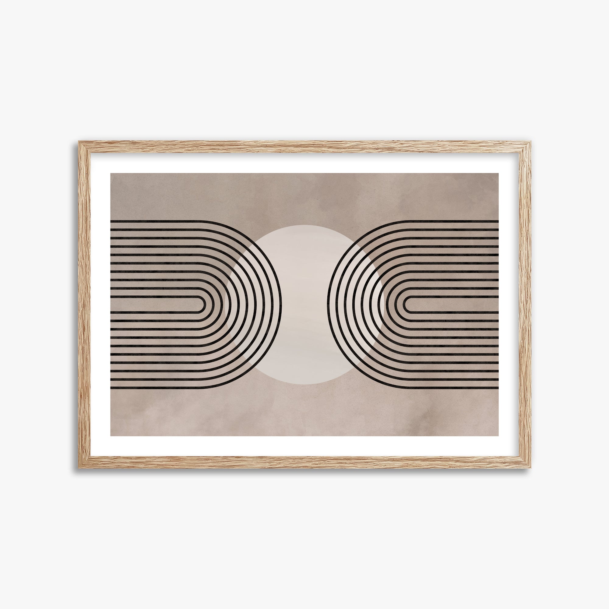 Framed Solar Loop, 50x70cm Framed Art Reproduction With Raw Oak Frame