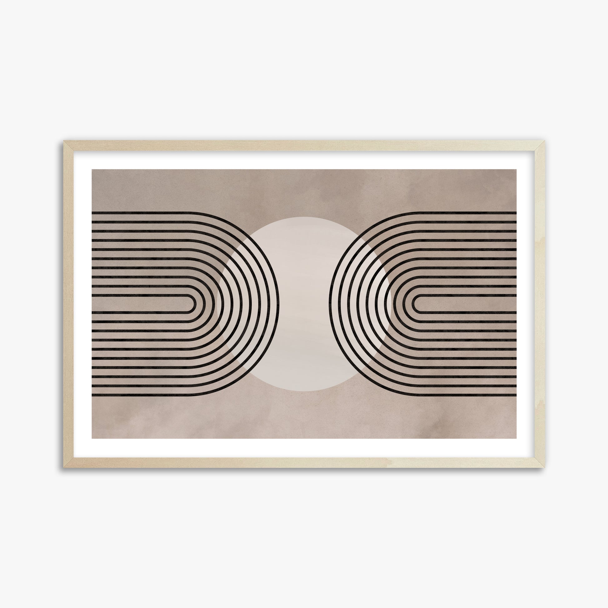 Framed Solar Loop, 61x91cm Framed Art Reproduction With Lime Wood Frame