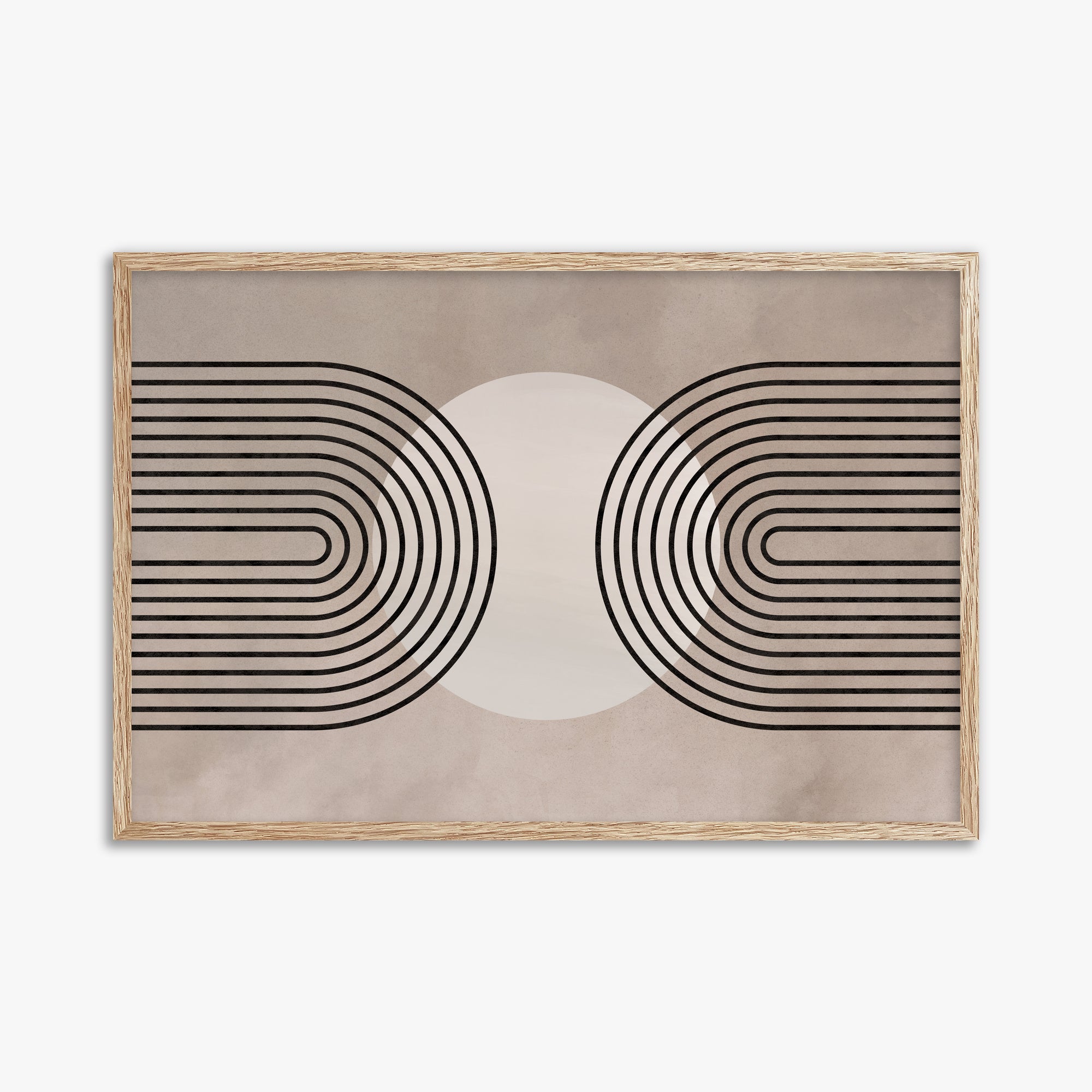 Framed Solar Loop, 61x91cm Framed Art Reproduction With Raw Oak Frame