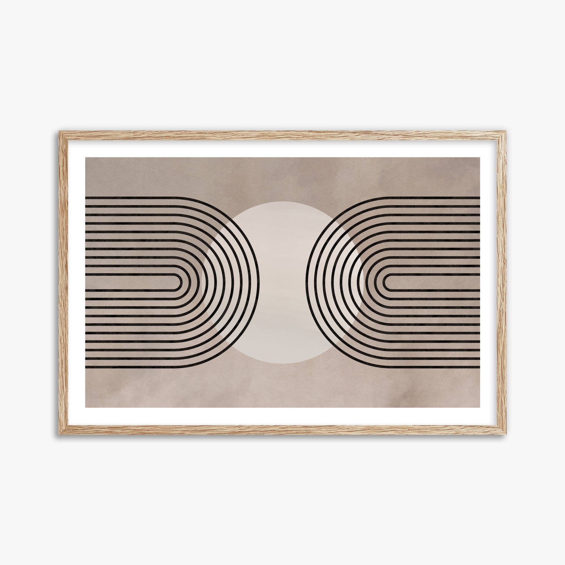 Framed Solar Loop, 61x91cm Framed Art Reproduction With Raw Oak Frame