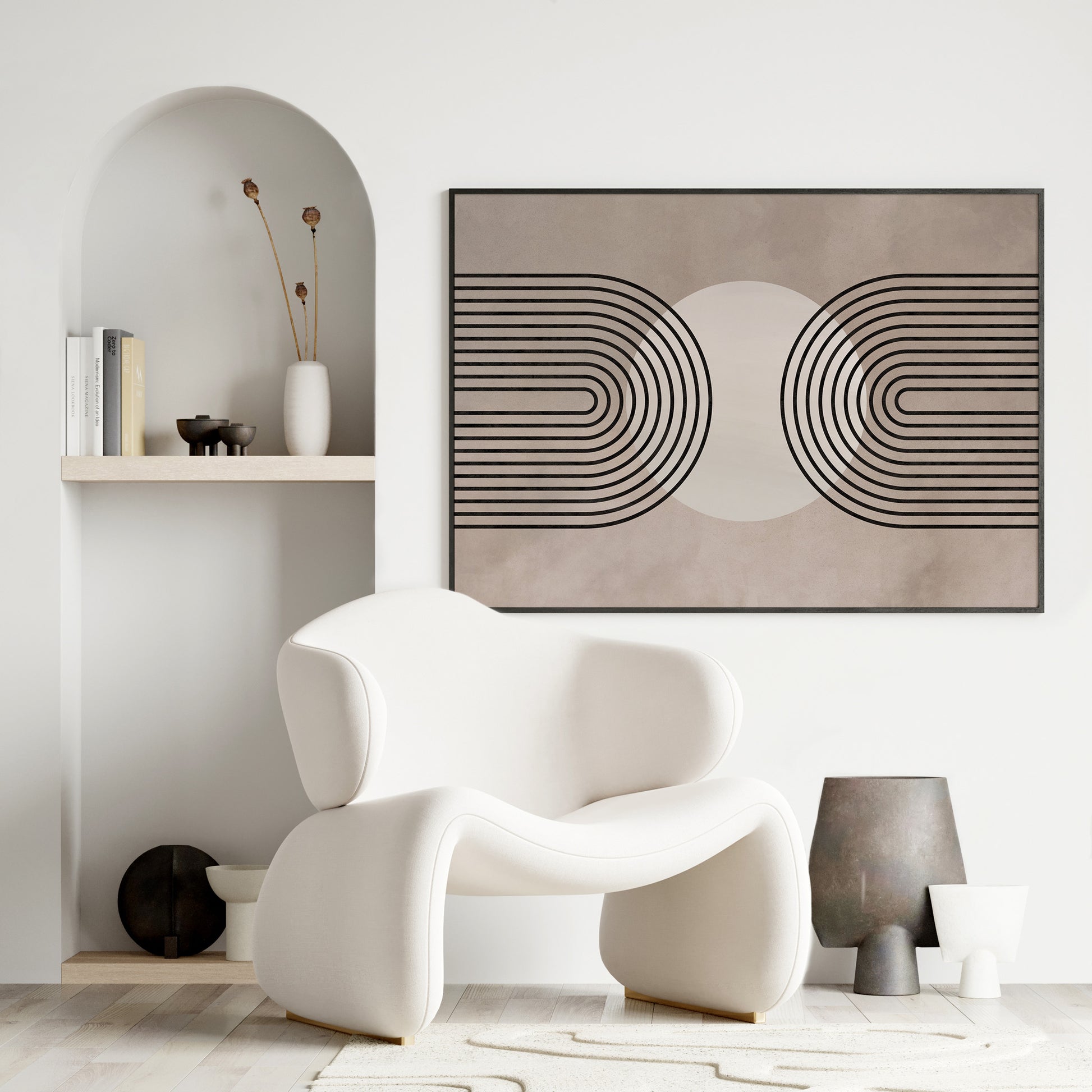 Design Concept No. 25 for Framed Solar Loop Modern Poster Art