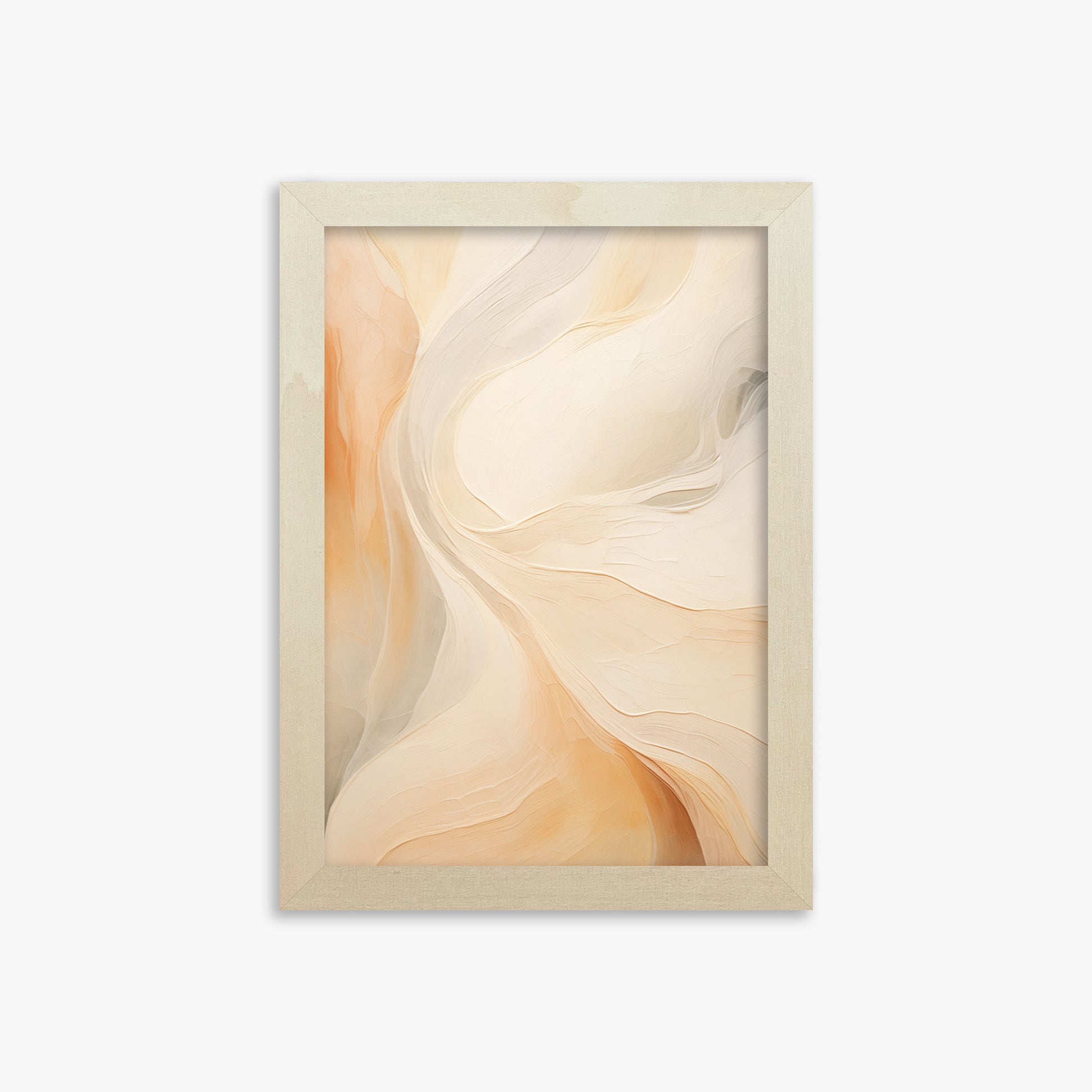 Peach Silk Flow, 21x30cm Framed Poster With Lime Wood Frame