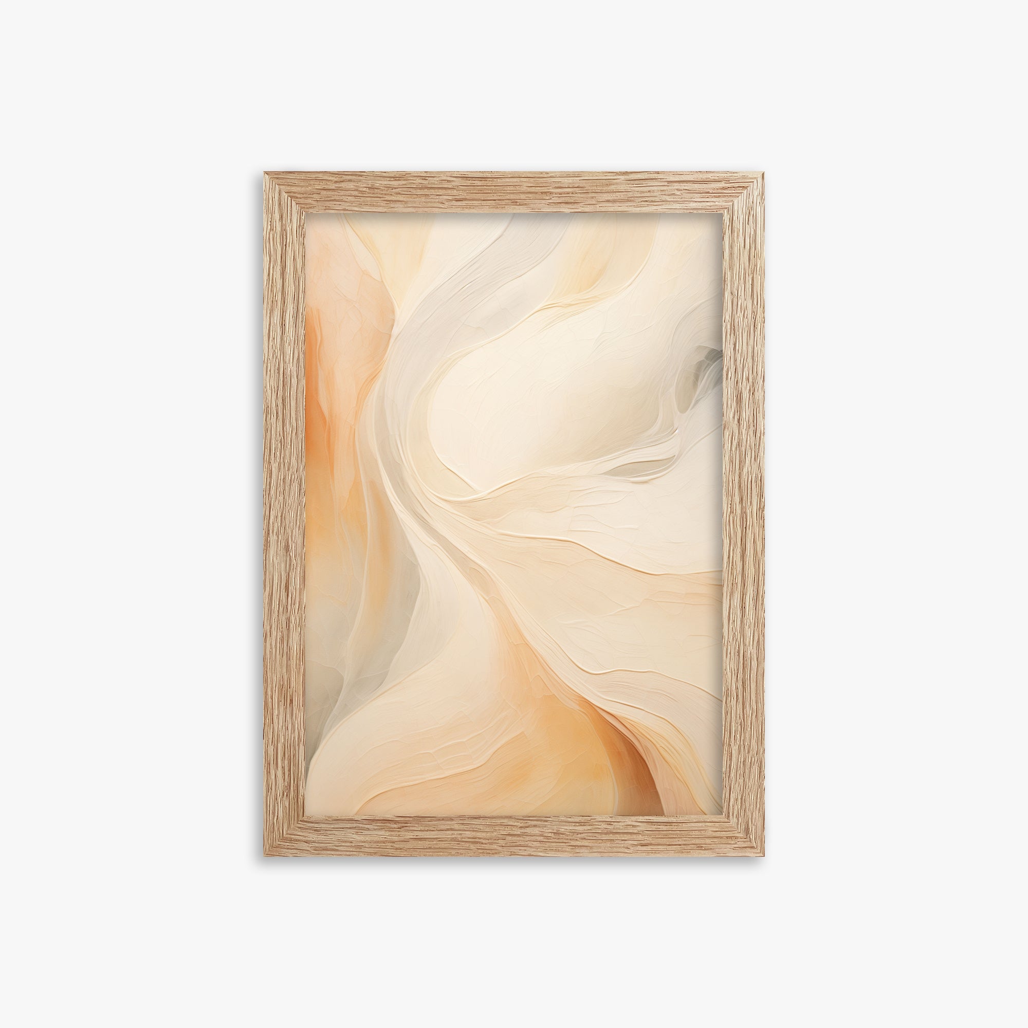 Peach Silk Flow, 21x30cm Framed Poster With Raw Oak Frame