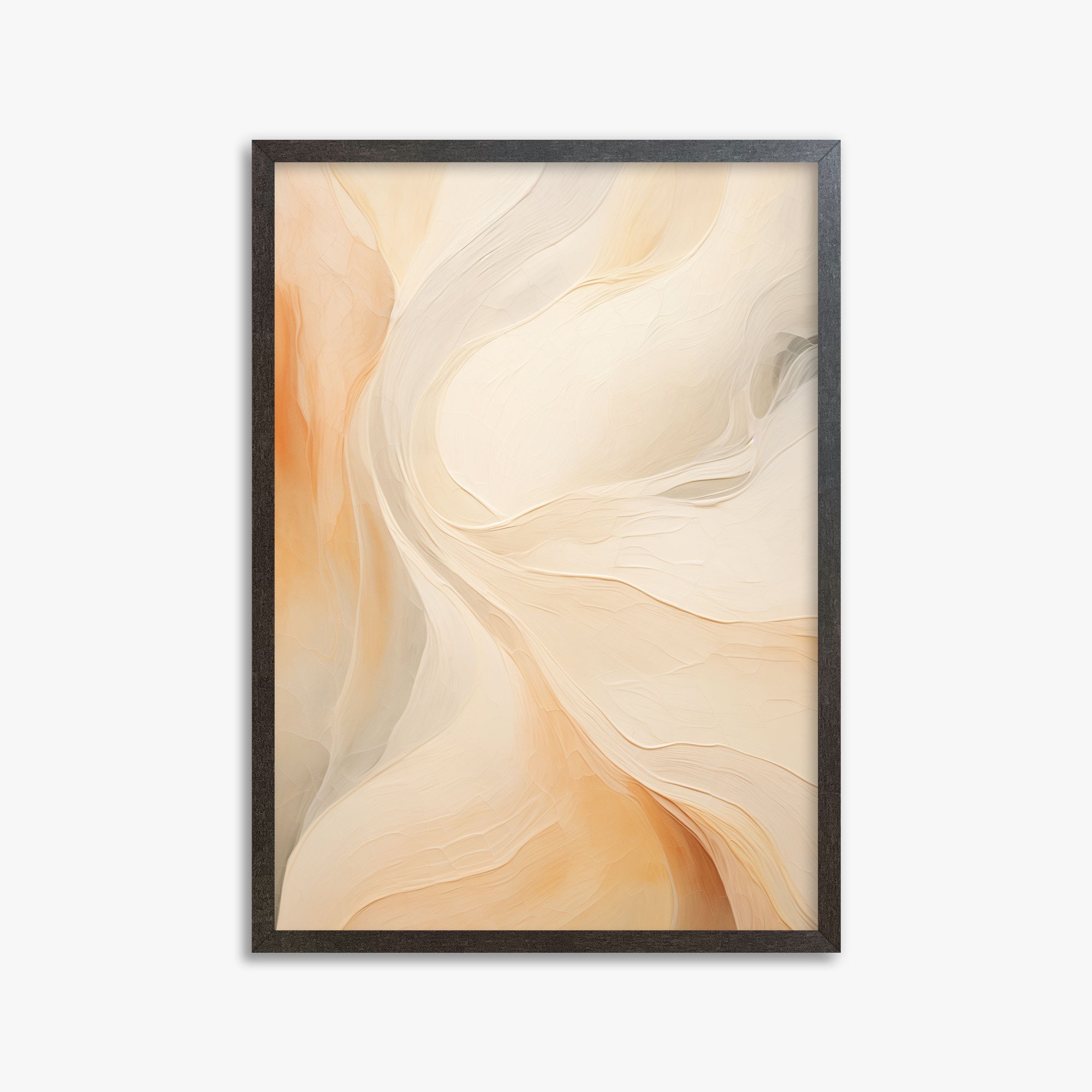 Peach Silk Flow, 50x70cm Framed Poster With Espresso Frame