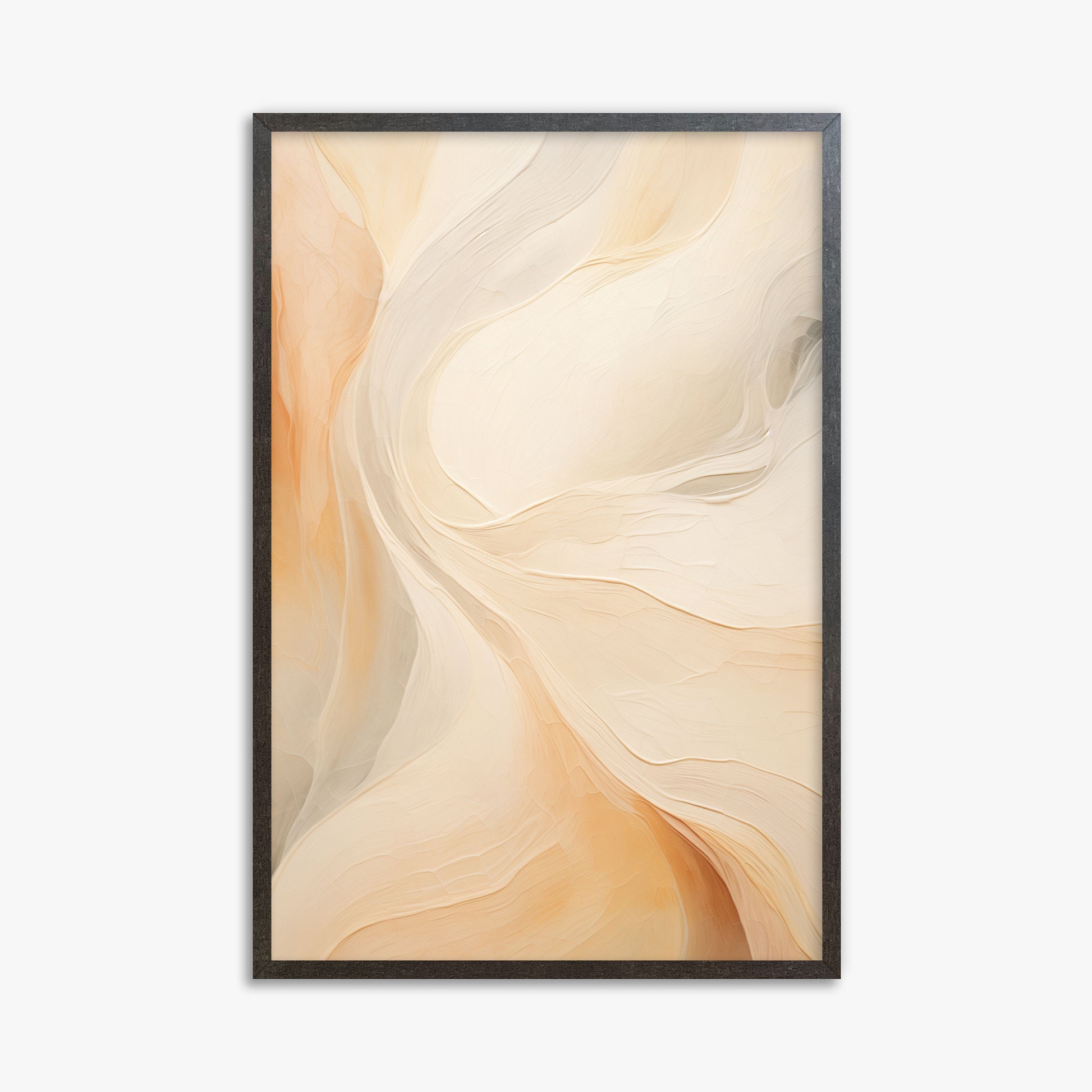 Peach Silk Flow, 61x91cm Framed Poster With Espresso Frame