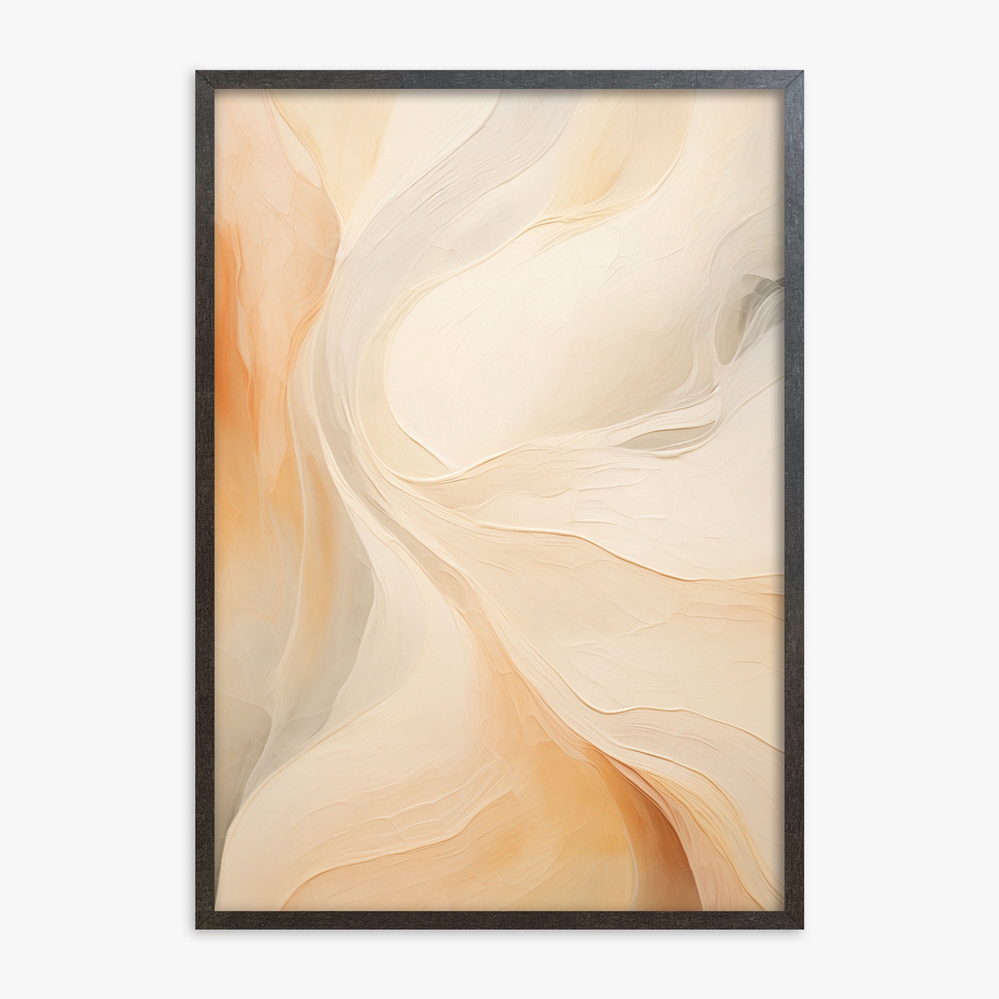 Peach Silk Flow, 70x100cm Framed Poster With Espresso Frame