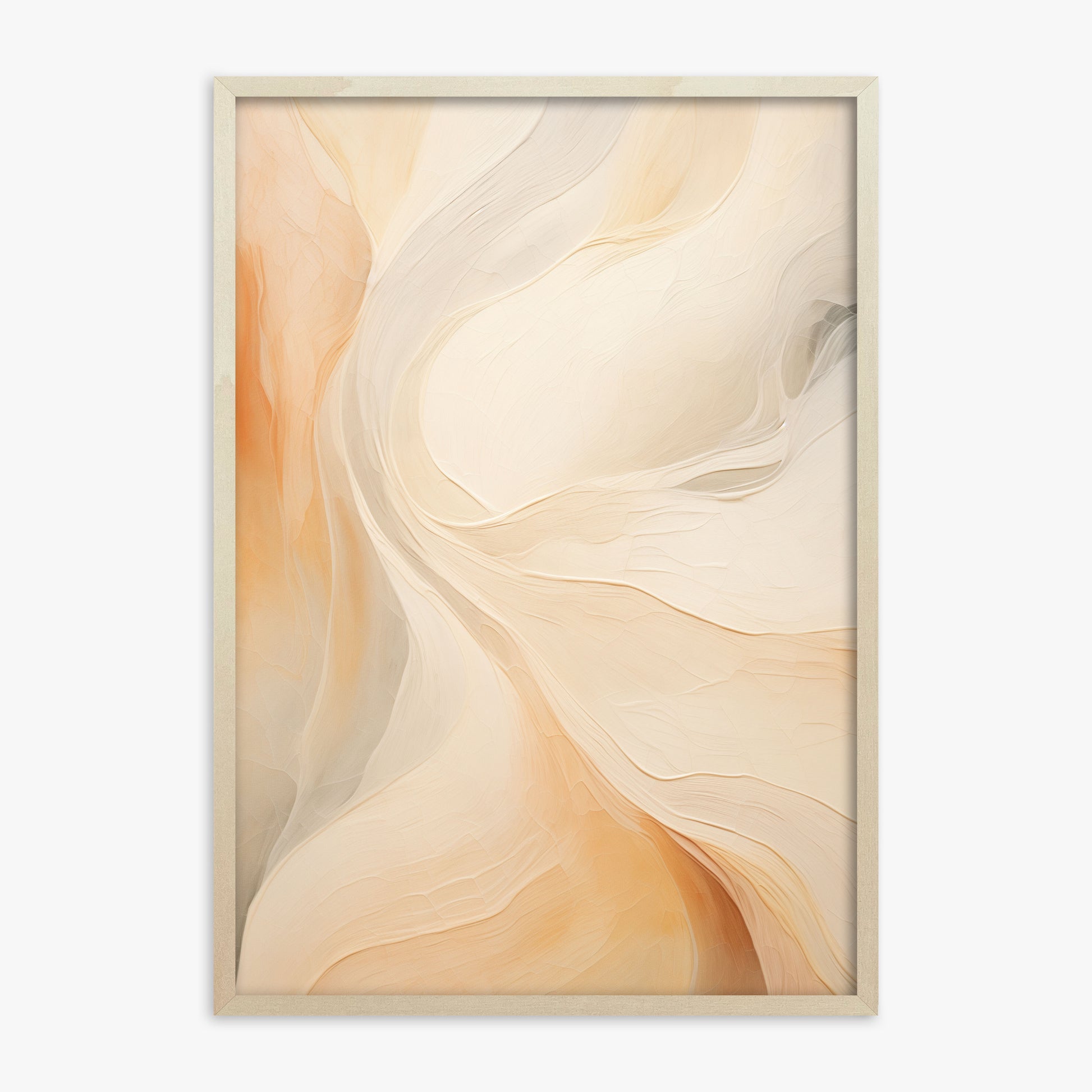 Peach Silk Flow, 70x100cm Framed Poster With Lime Wood Frame