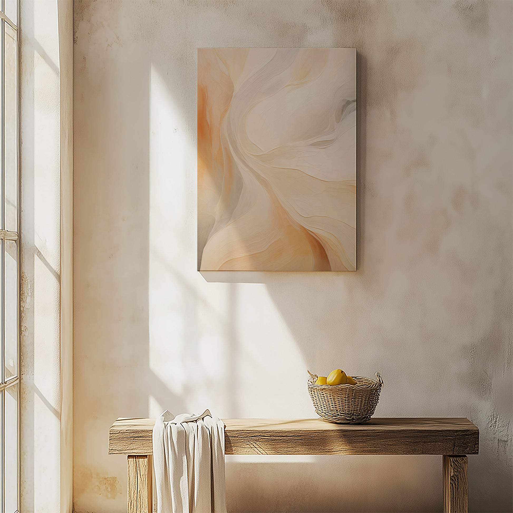 Design Concept No. 54 for Peach Silk Flow Modern Satin Canvas Poster Art