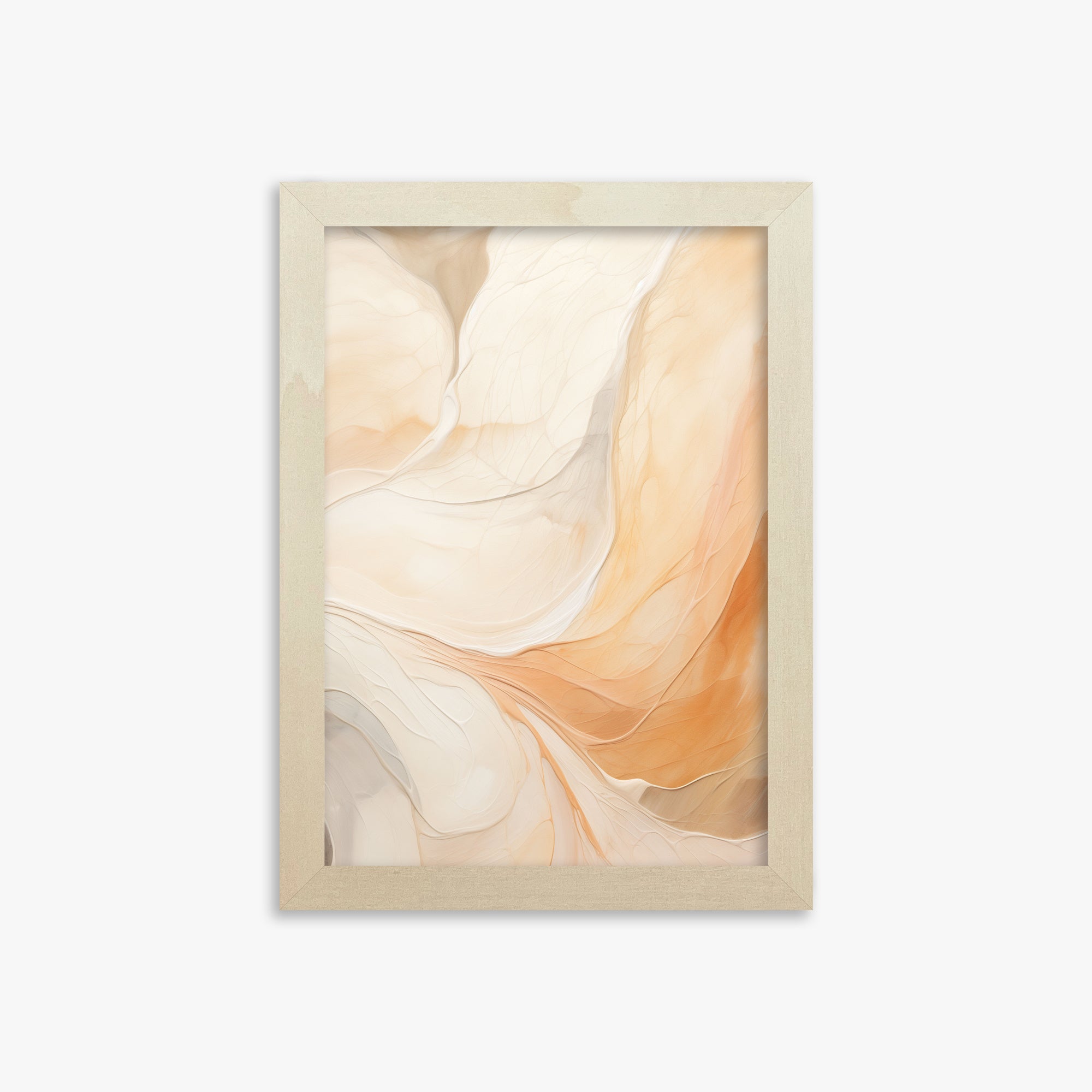 Cream Cascade, 21x30cm Framed Poster With Lime Wood Frame