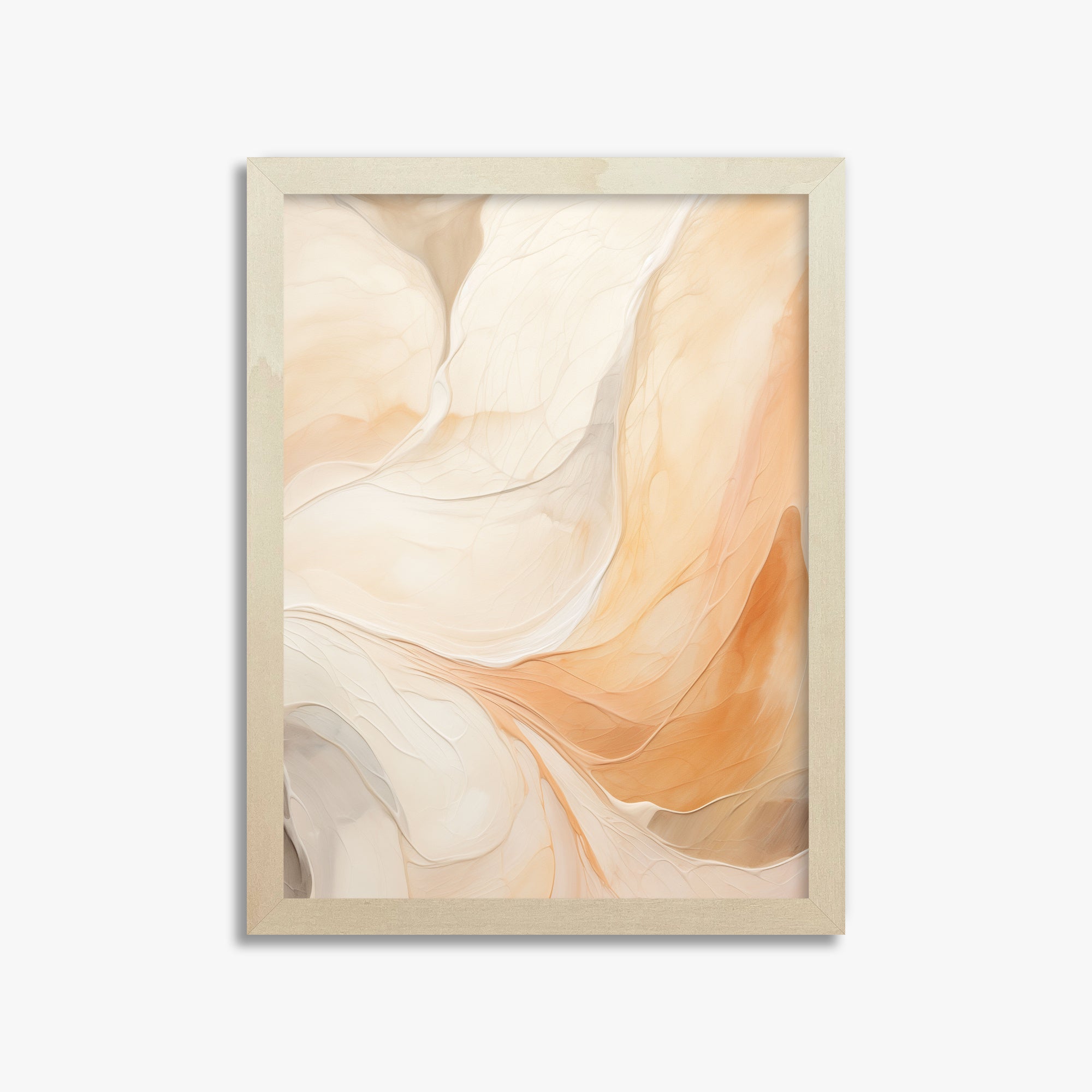 Cream Cascade, 30x40cm Framed Poster With Lime Wood Frame