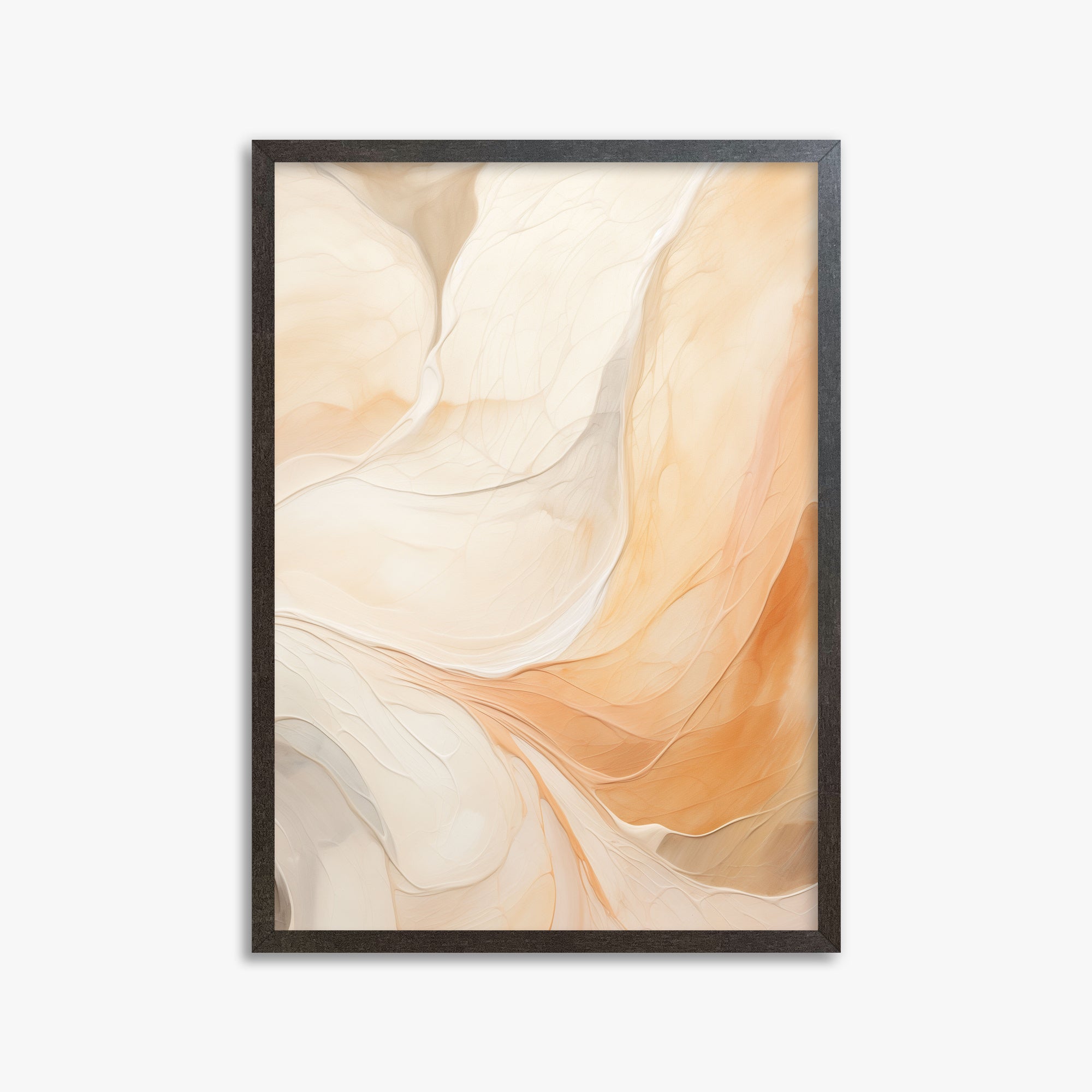 Cream Cascade, 50x70cm Framed Poster With Espresso Frame