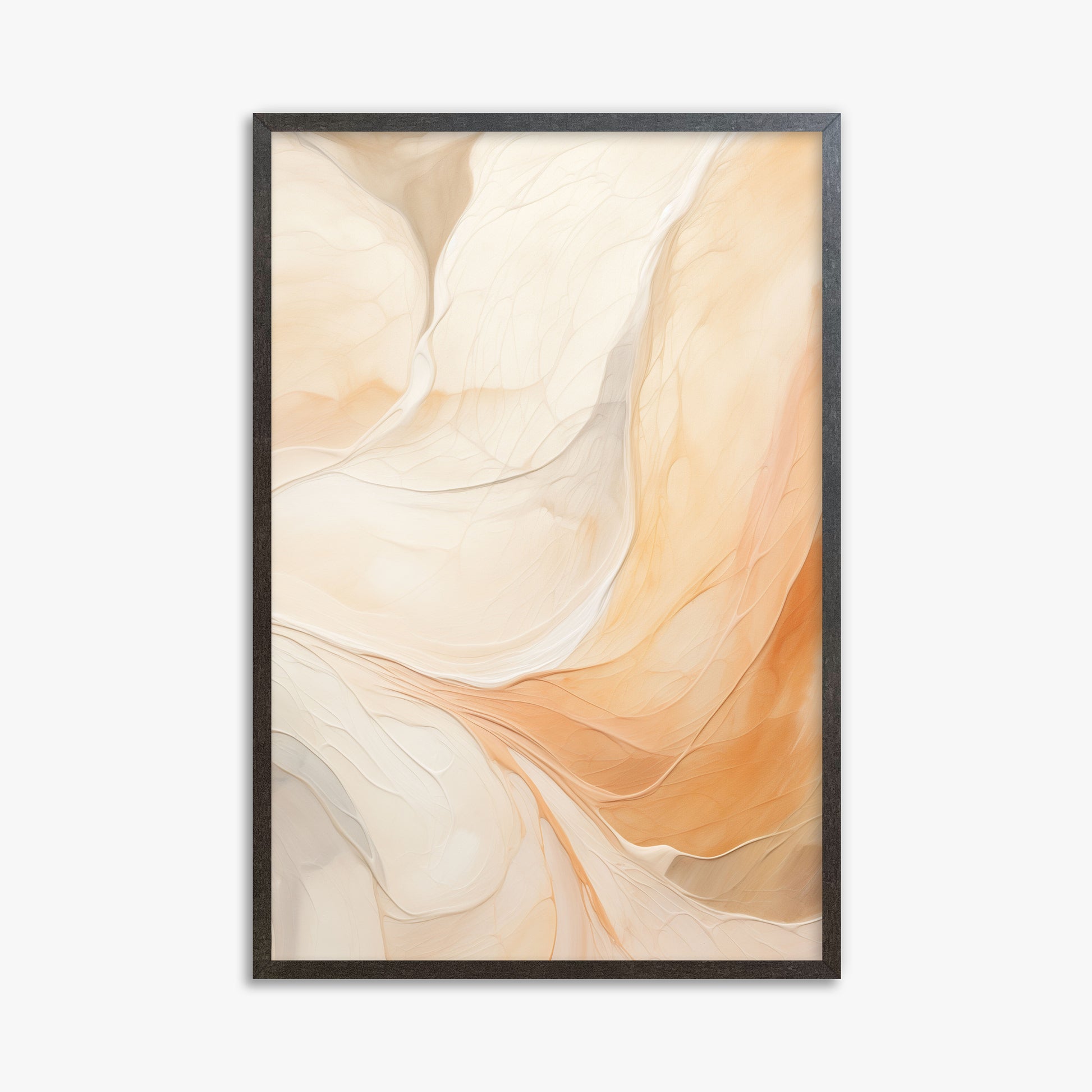 Cream Cascade, 61x91cm Framed Poster With Espresso Frame