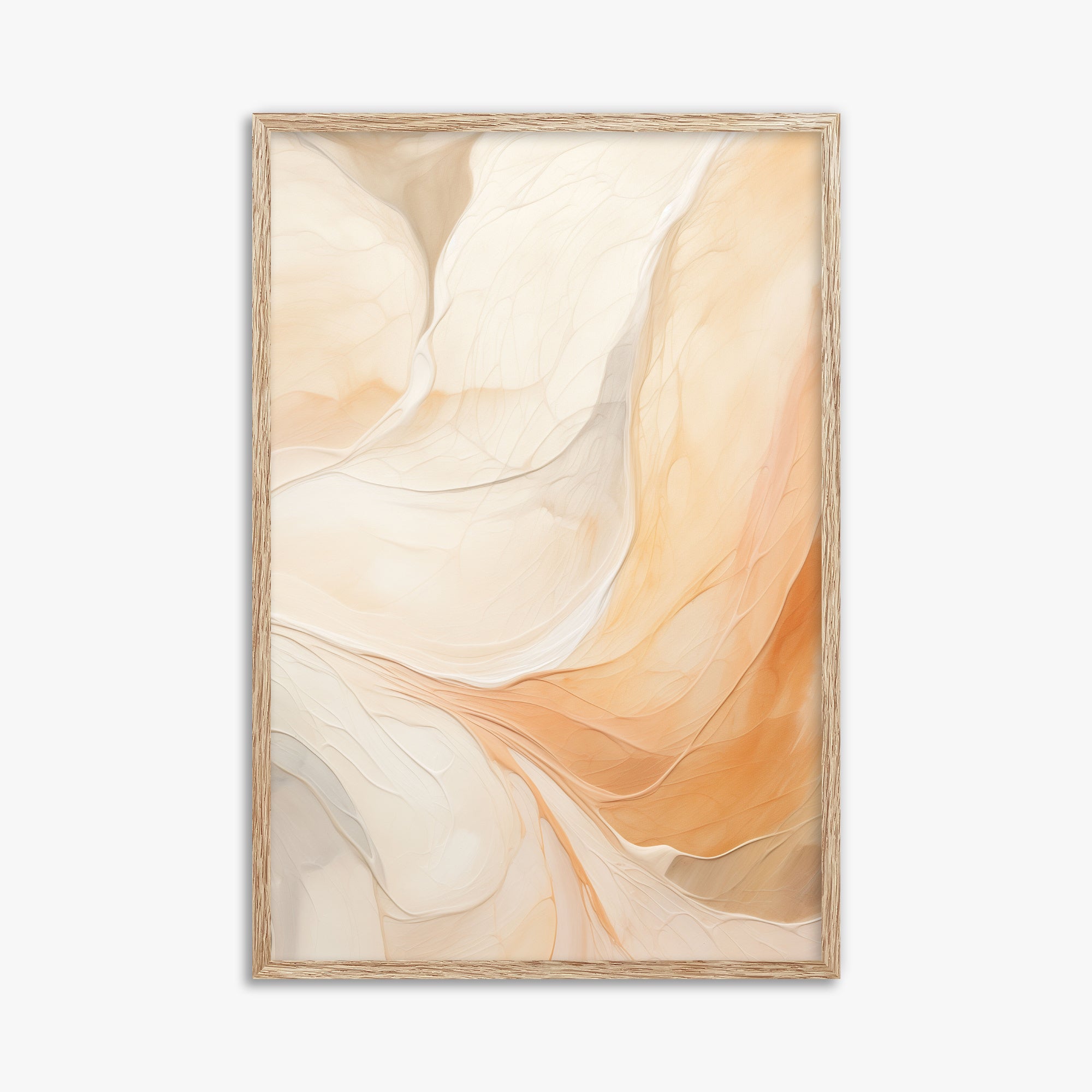 Cream Cascade, 61x91cm Framed Poster With Raw Oak Frame