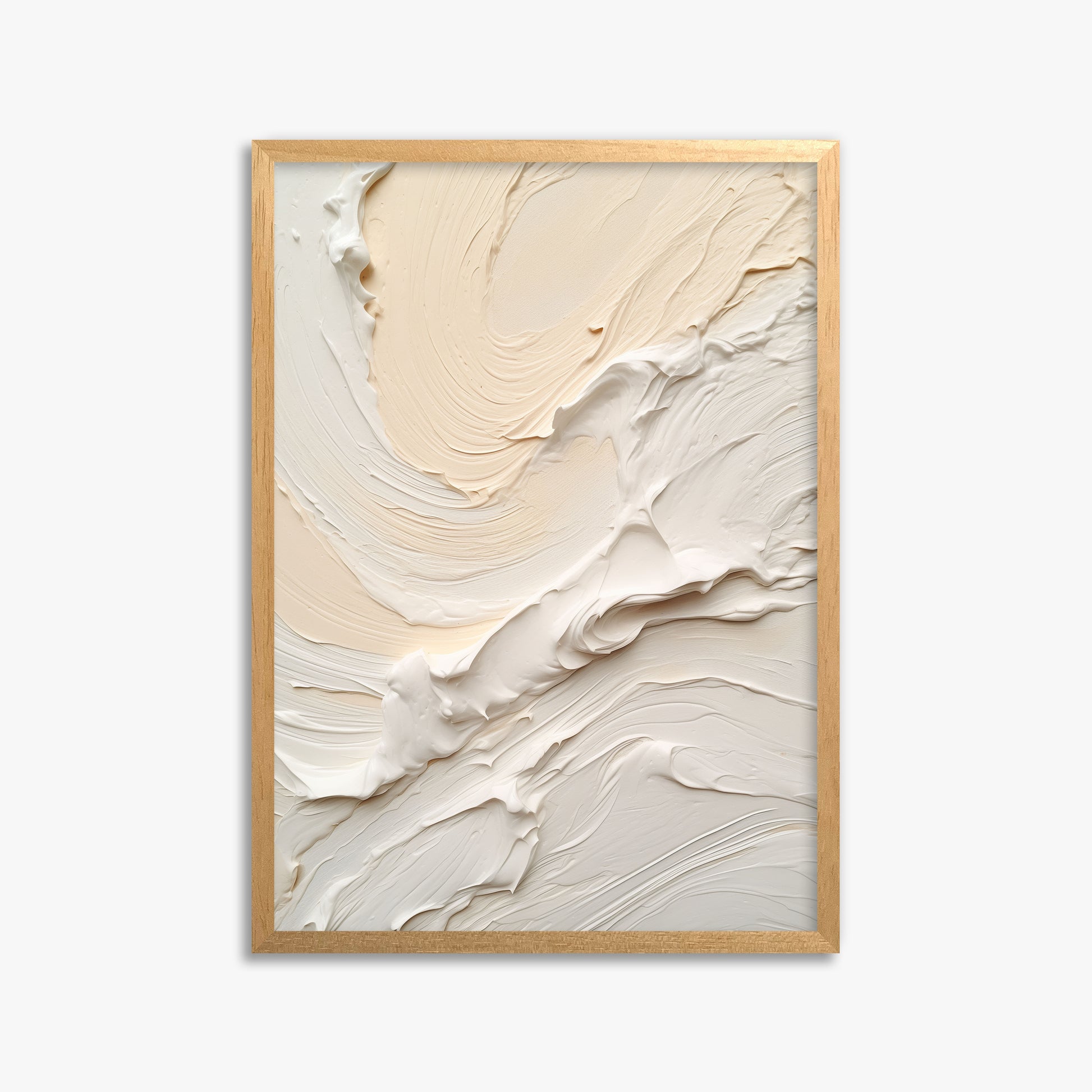 Alabaster Currents, 50x70cm Framed Poster With Oak Frame