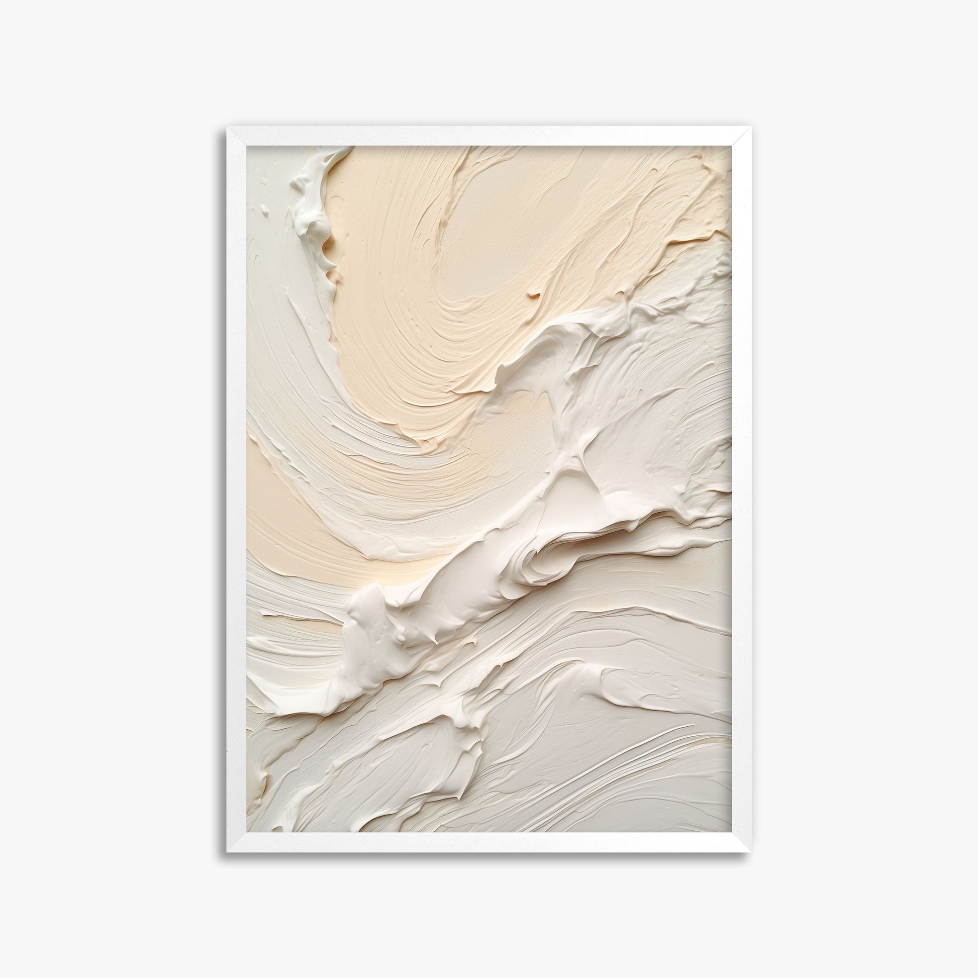 Alabaster Currents, 50x70cm Framed Poster With White Frame