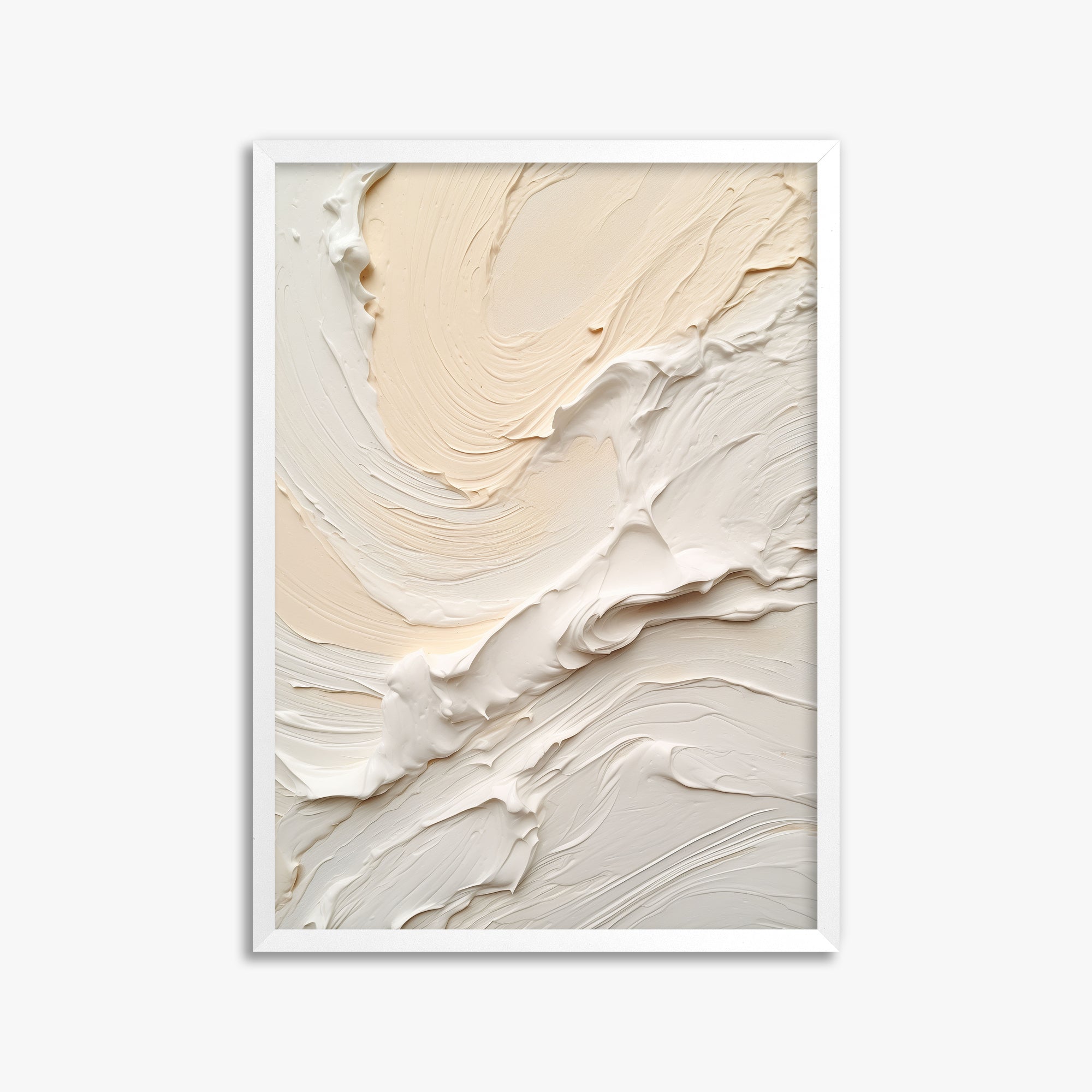 Alabaster Currents, 50x70cm Framed Poster With White Frame