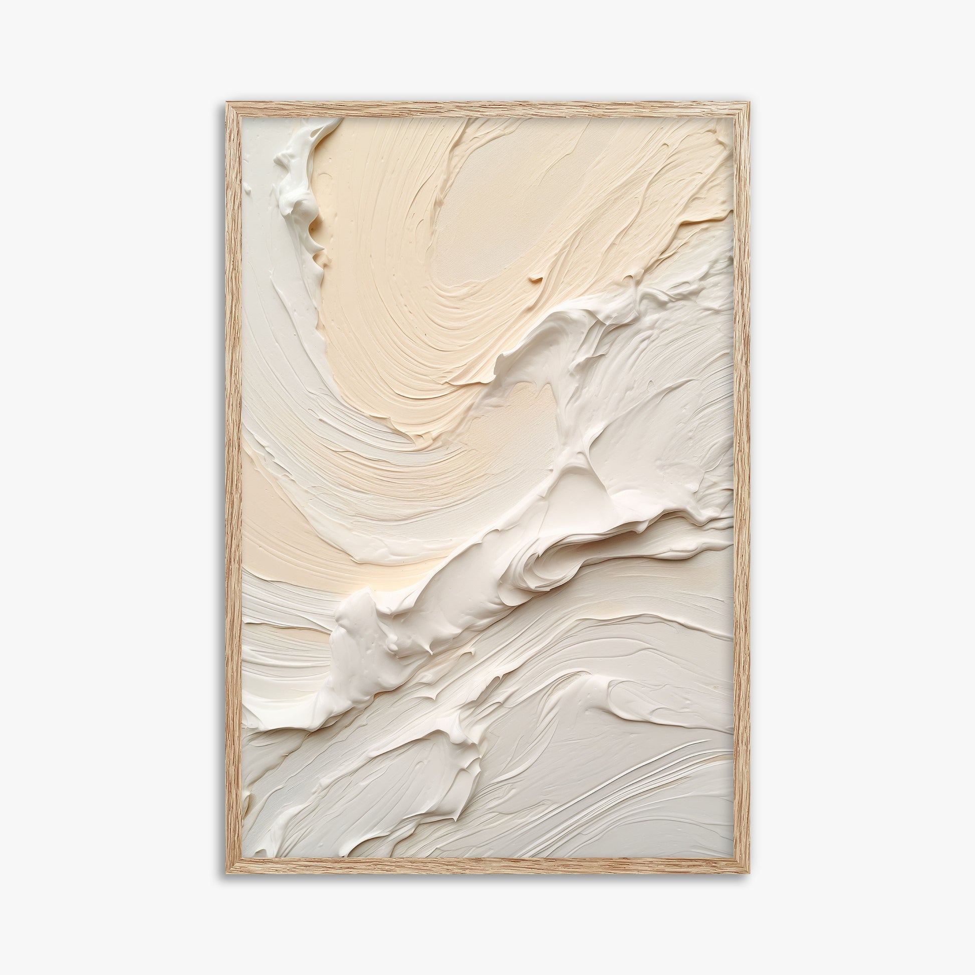 Alabaster Currents, 61x91cm Framed Poster With Raw Oak Frame