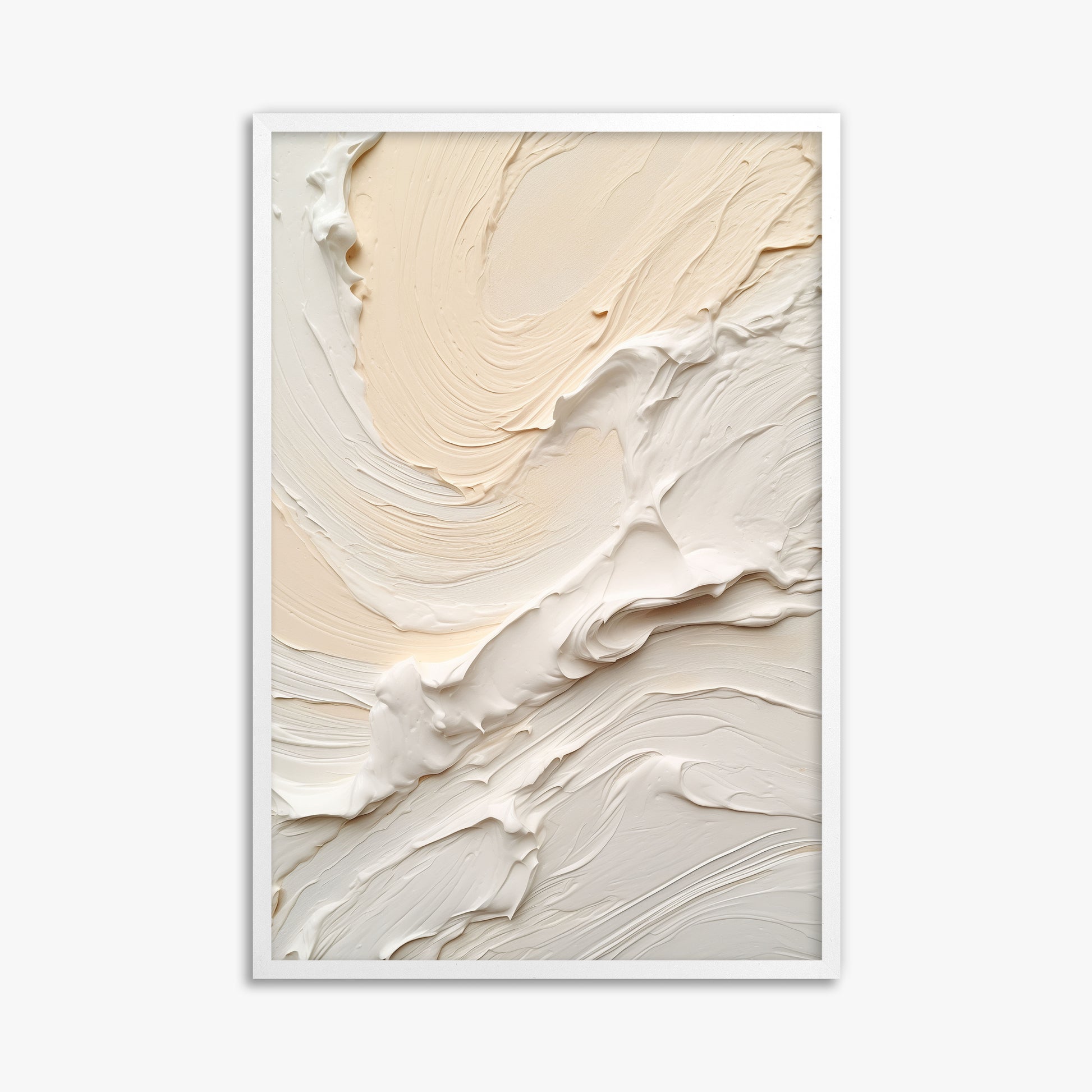Alabaster Currents, 61x91cm Framed Poster With White Frame